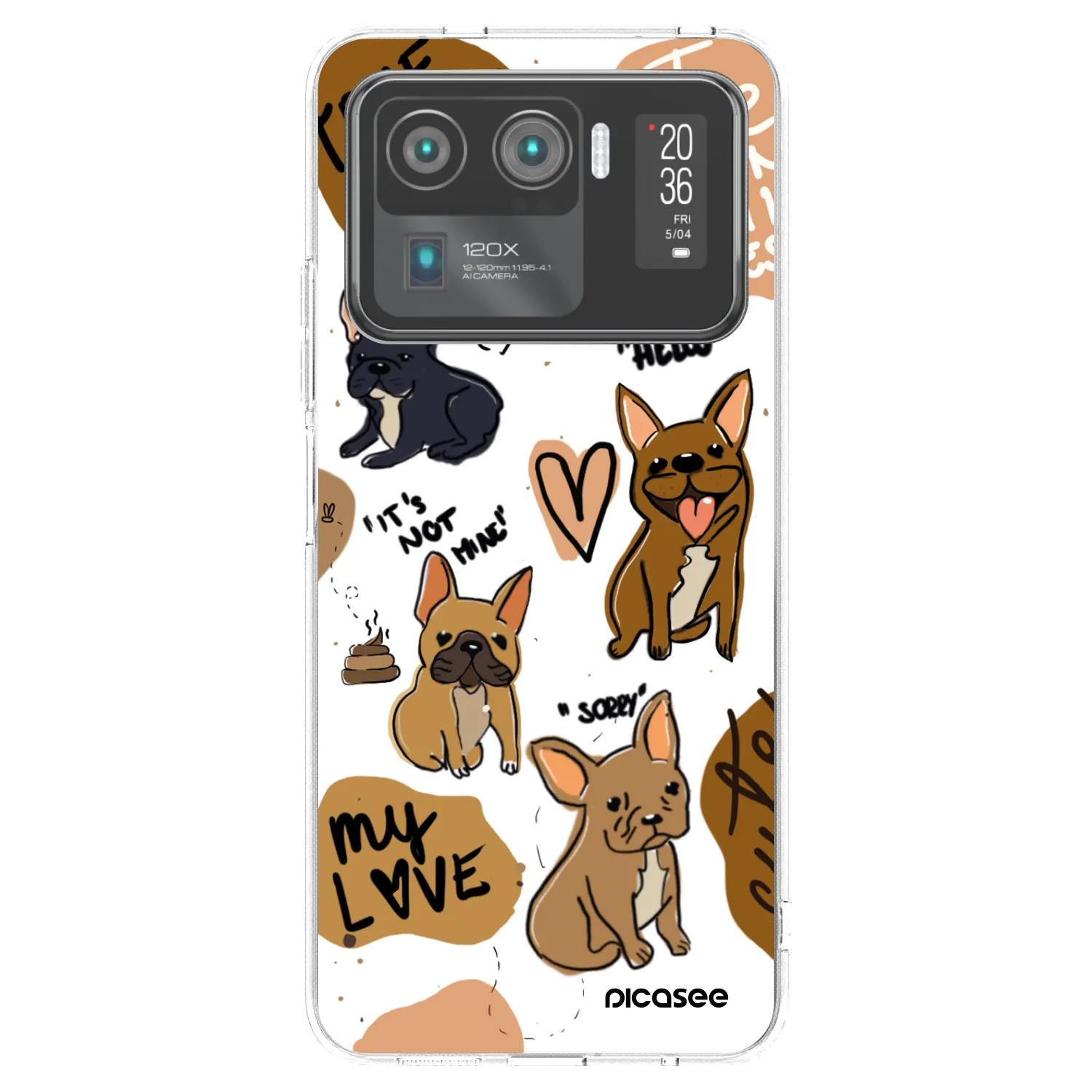 Picasee silikonska prozirna maskica za Xiaomi Mi 11 Ultra - Frenchies