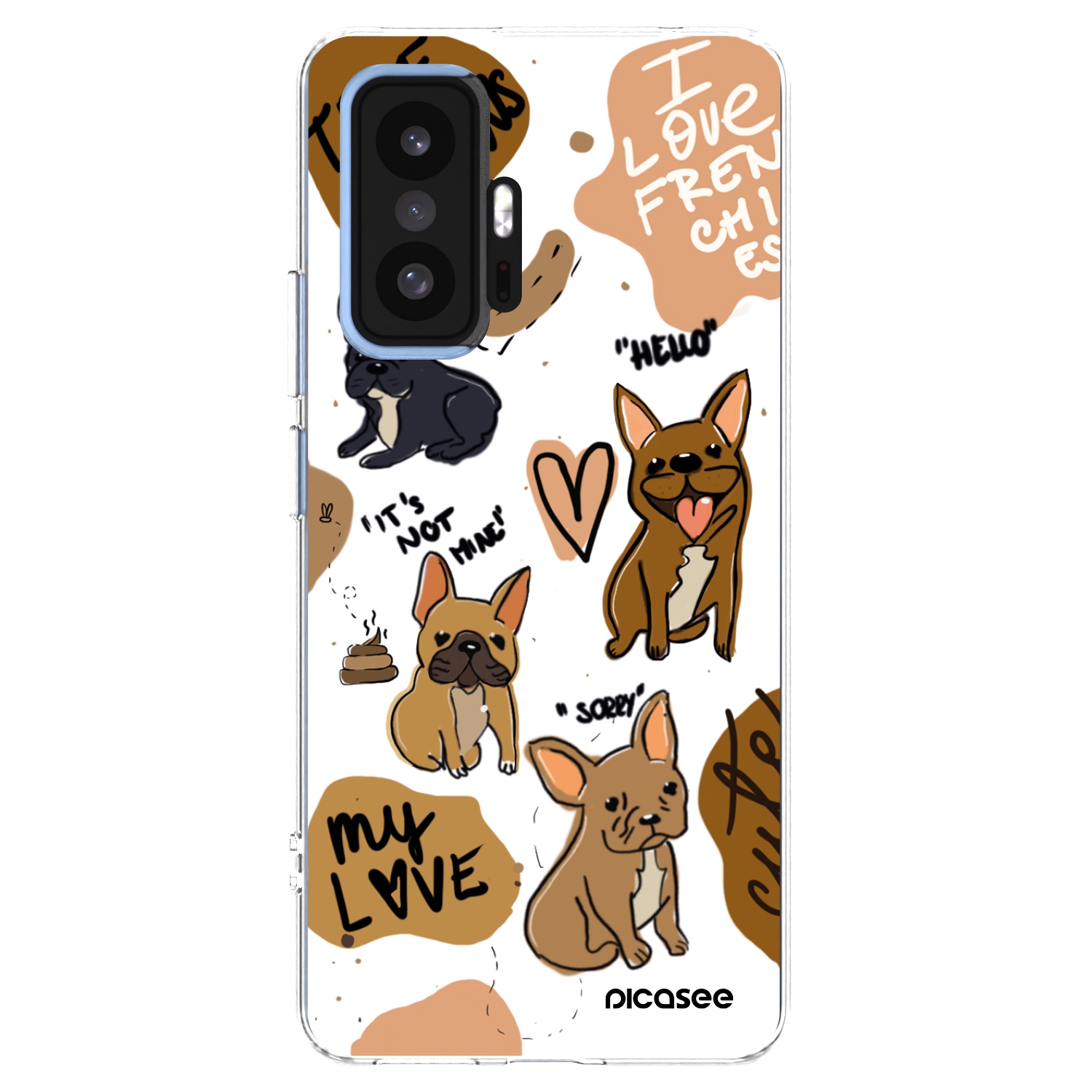 Picasee silikonska prozirna maskica za Xiaomi 11T - Frenchies