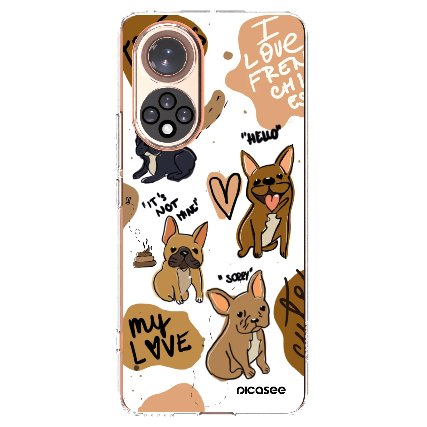 Picasee silikonska prozirna maskica za Honor 50 5G - Frenchies