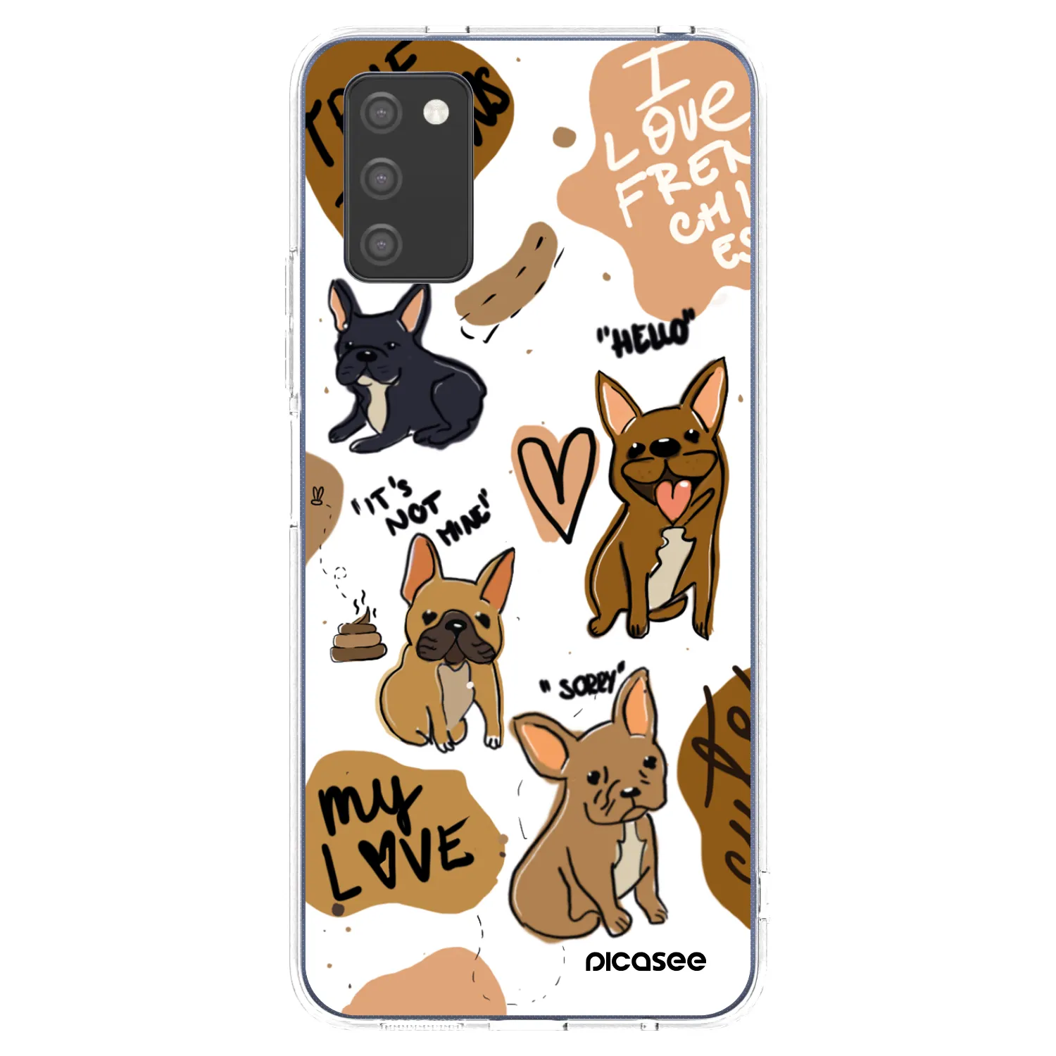 Picasee silikonska prozirna maskica za Samsung Galaxy A03s A037G - Frenchies