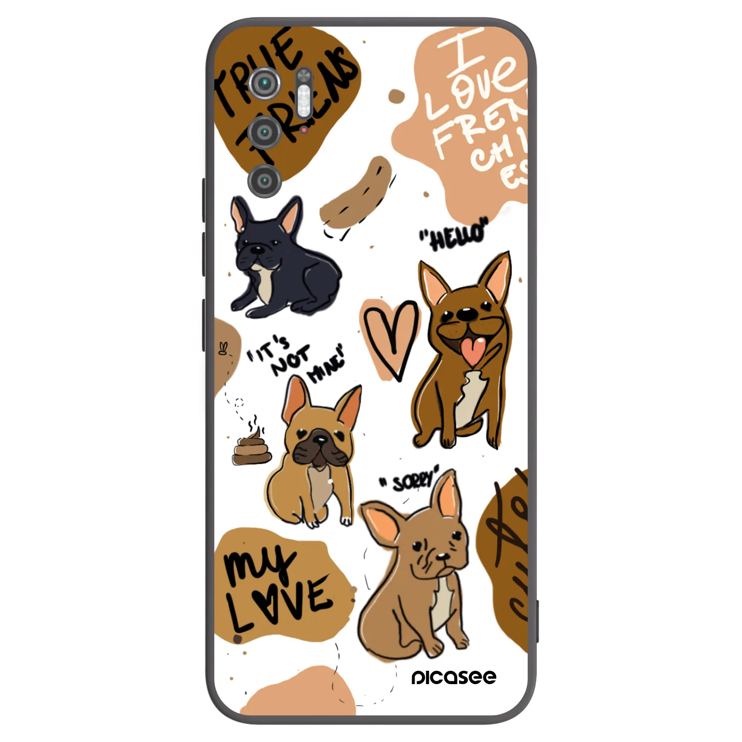 Picasee crna silikonska maskica za Xiaomi Poco M3 Pro 5G - Frenchies