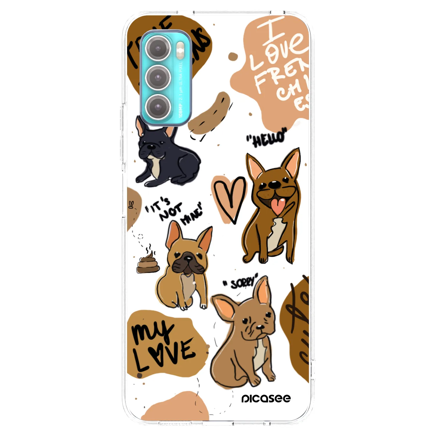 Picasee silikonska prozirna maskica za Motorola Moto G60 - Frenchies