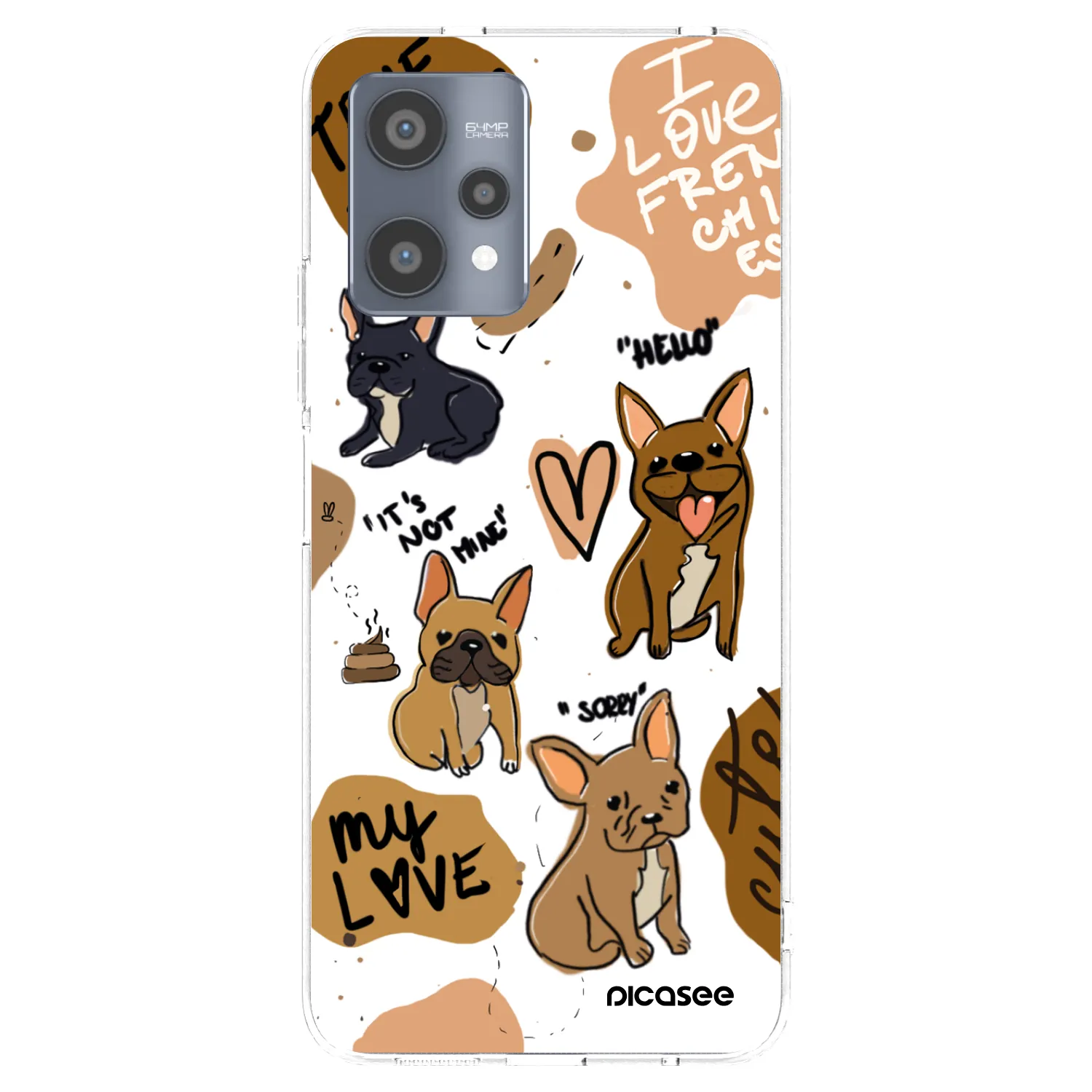 Picasee silikonska prozirna maskica za Realme 9 Pro 5G - Frenchies