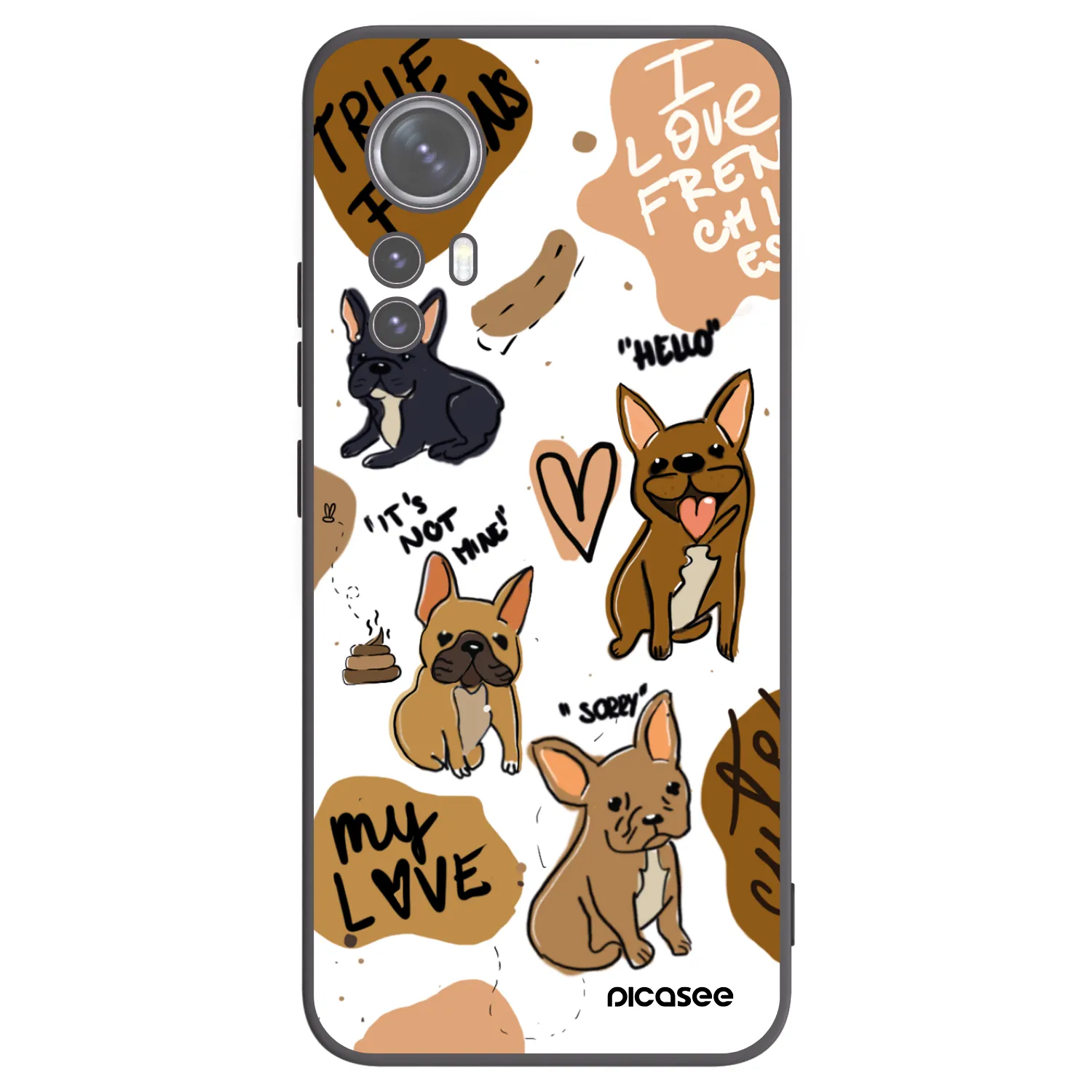 Picasee crna silikonska maskica za Xiaomi 12 - Frenchies