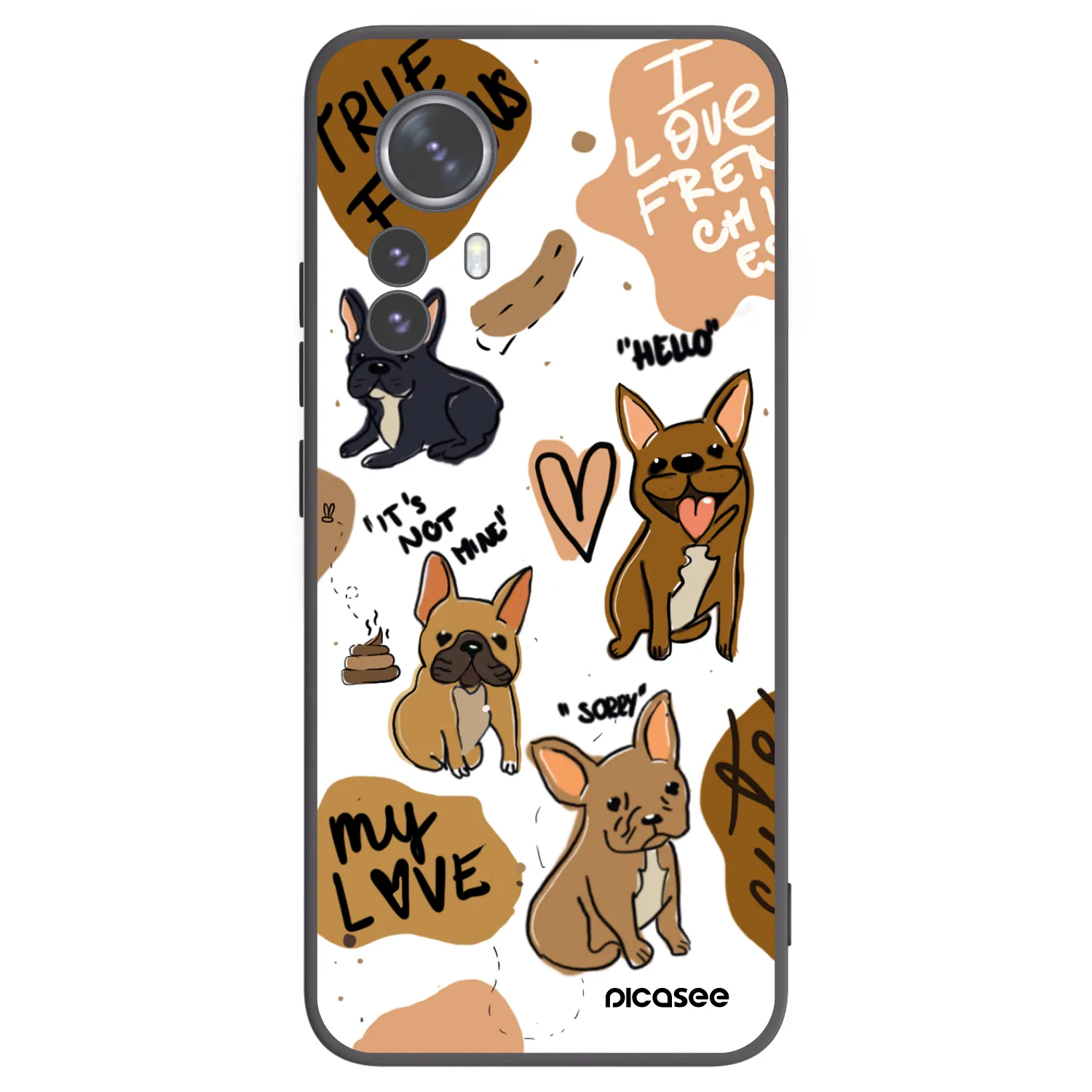 Picasee crna silikonska maskica za Xiaomi 12 Pro - Frenchies