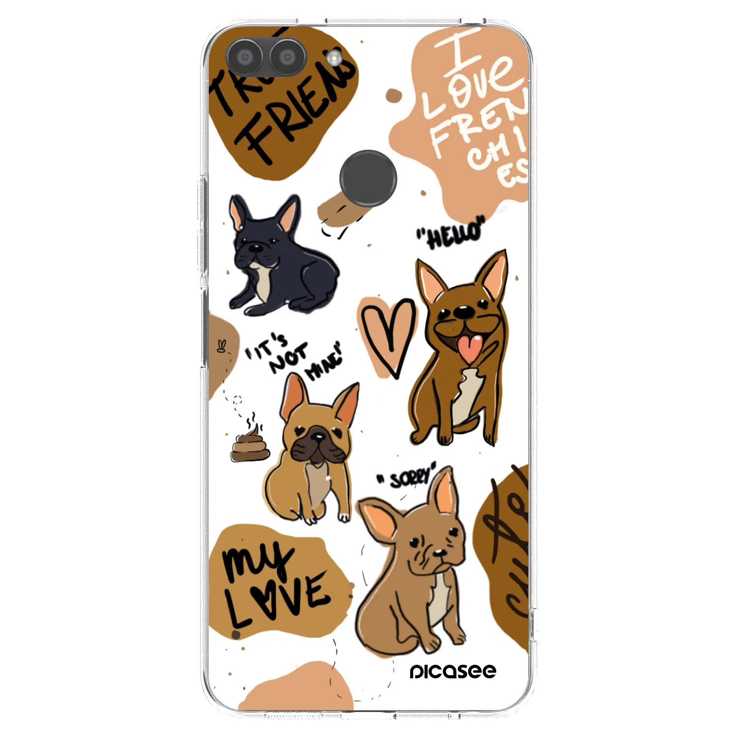 Picasee silikonska prozirna maskica za Huawei P Smart - Frenchies