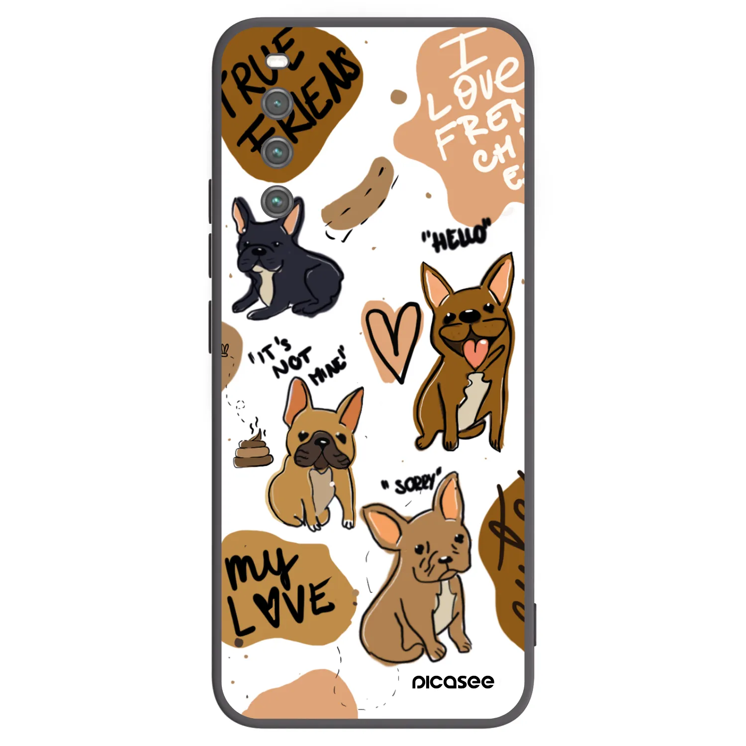 Picasee crna silikonska maskica za Sony Xperia 10 IV 5G - Frenchies