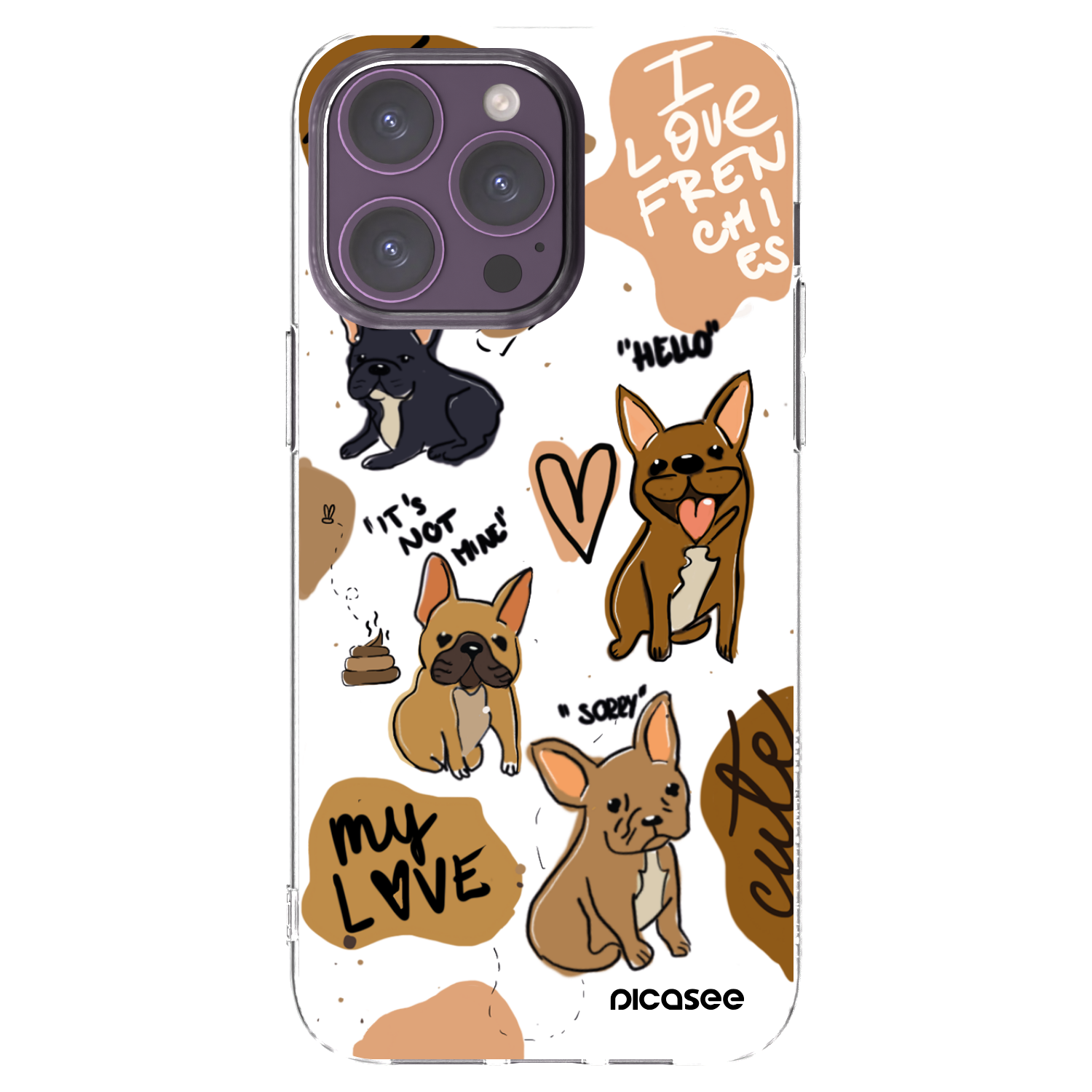 Picasee silikonska prozirna maskica za Apple iPhone 14 Pro Max - Frenchies