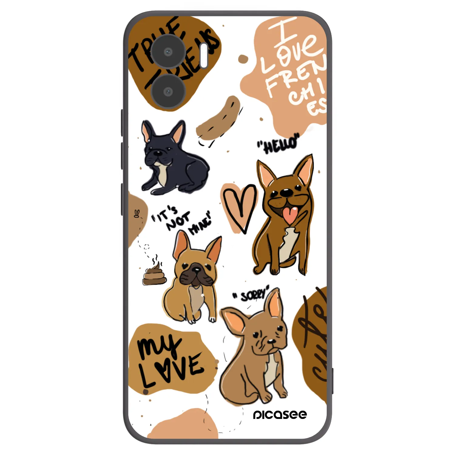 Picasee crna silikonska maskica za Xiaomi Redmi A1 - Frenchies