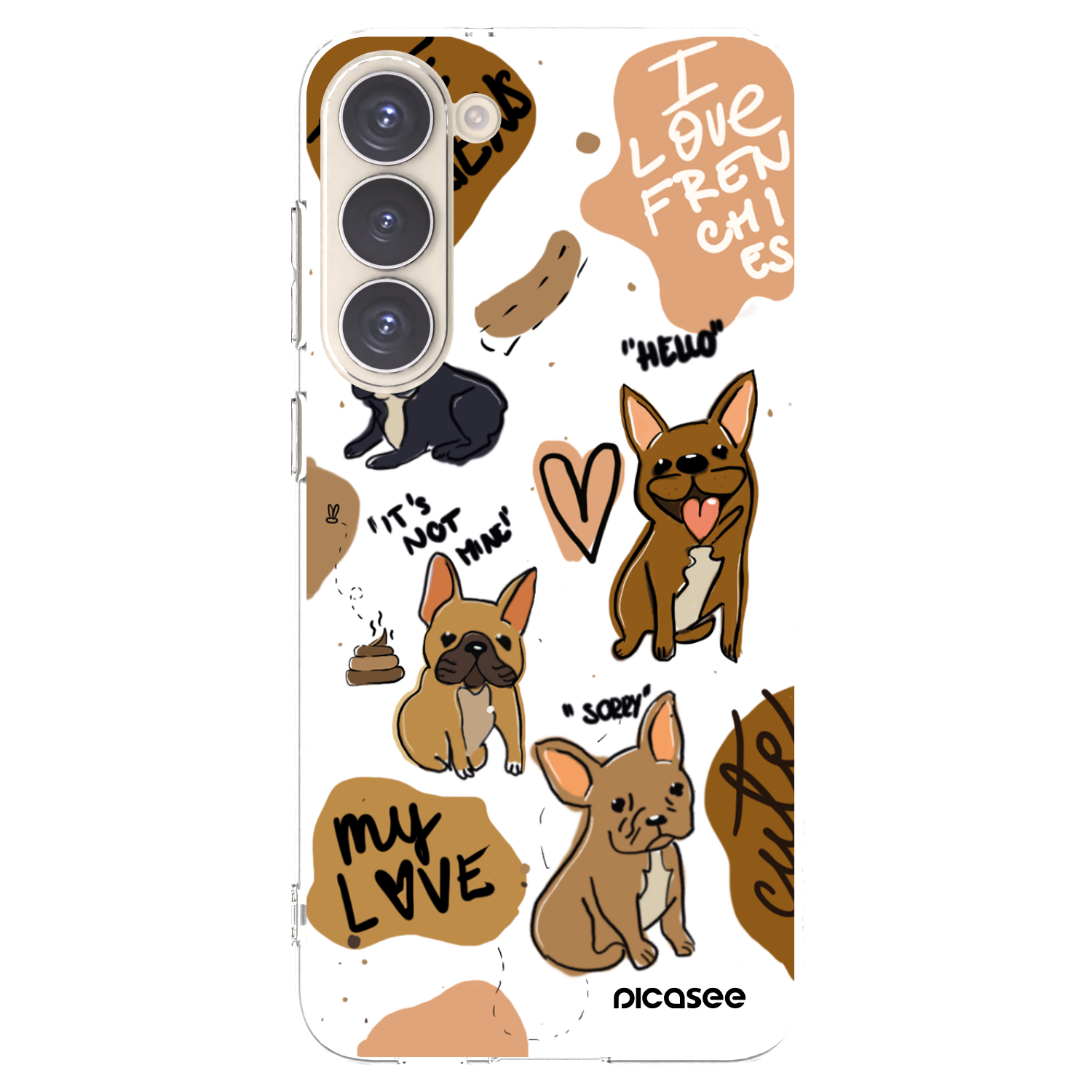 Picasee silikonska prozirna maskica za Samsung Galaxy S23+ 5G - Frenchies