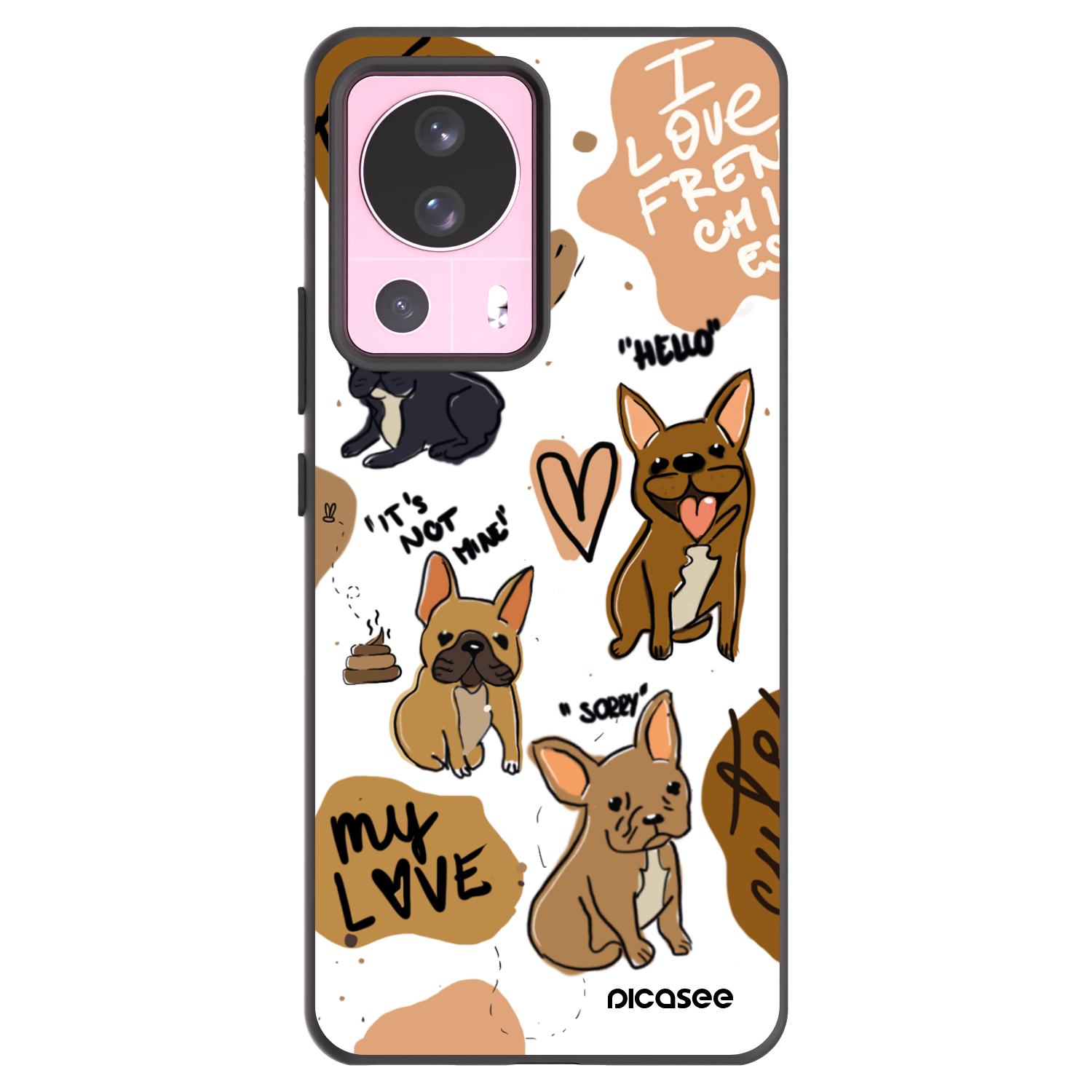 Picasee crna silikonska maskica za Xiaomi 13 Lite - Frenchies