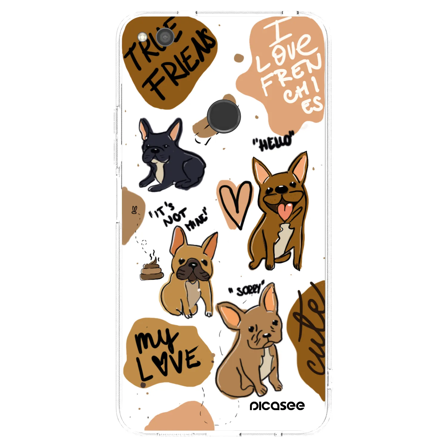 Picasee silikonska prozirna maskica za Huawei P9 Lite 2017 - Frenchies