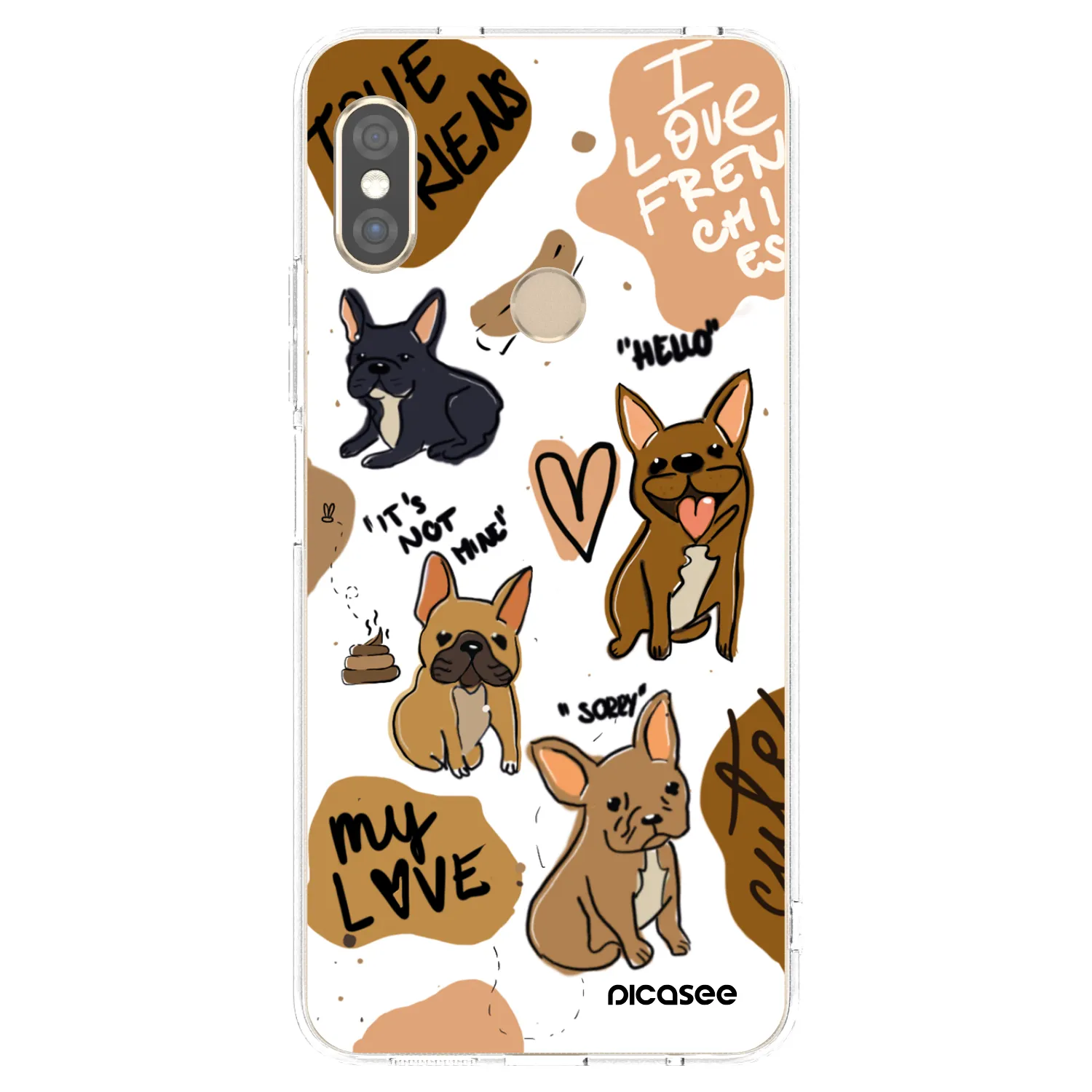 Picasee silikonska prozirna maskica za Xiaomi Redmi Note 5 Global - Frenchies