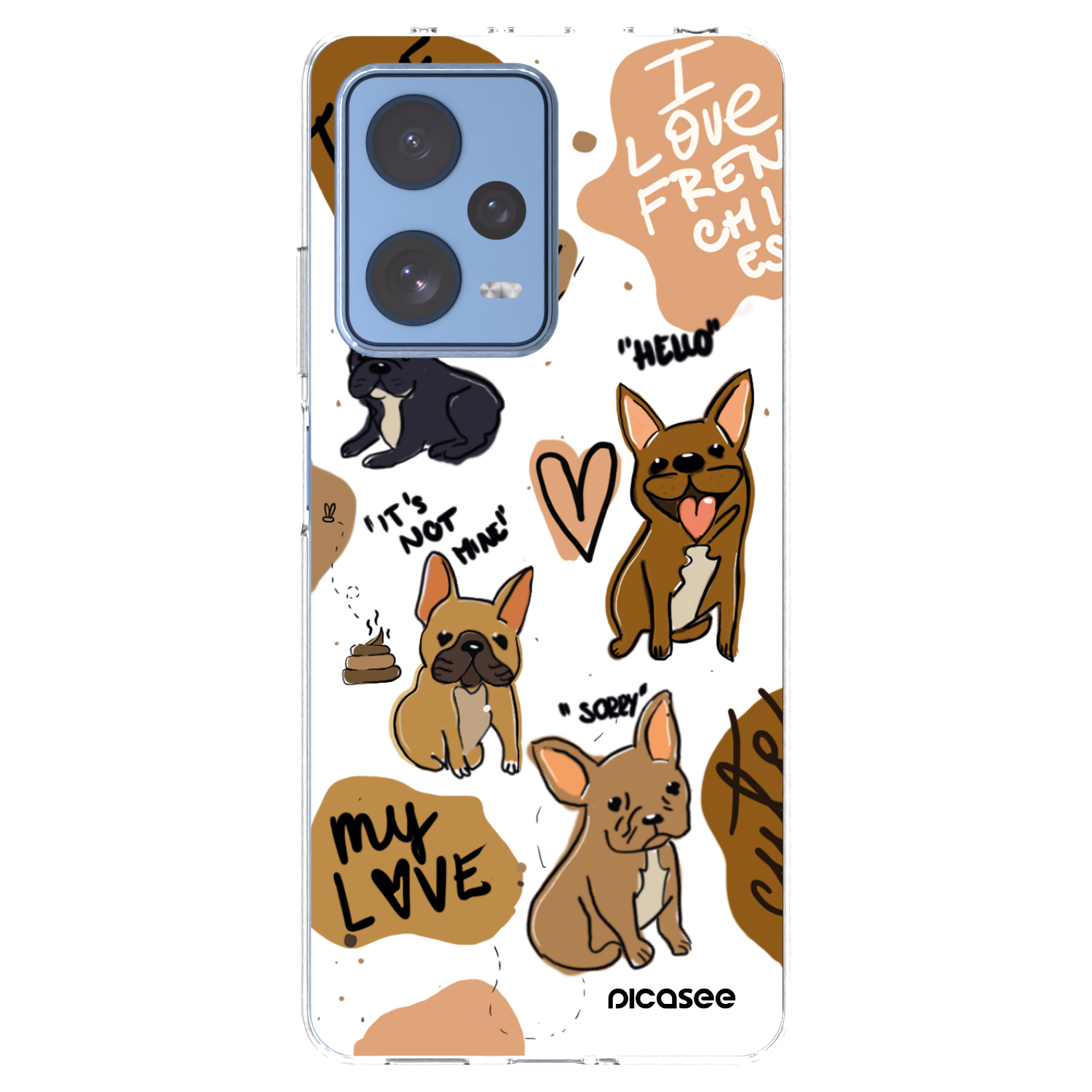 Picasee silikonska prozirna maskica za Xiaomi Redmi Note 12 Pro 5G - Frenchies