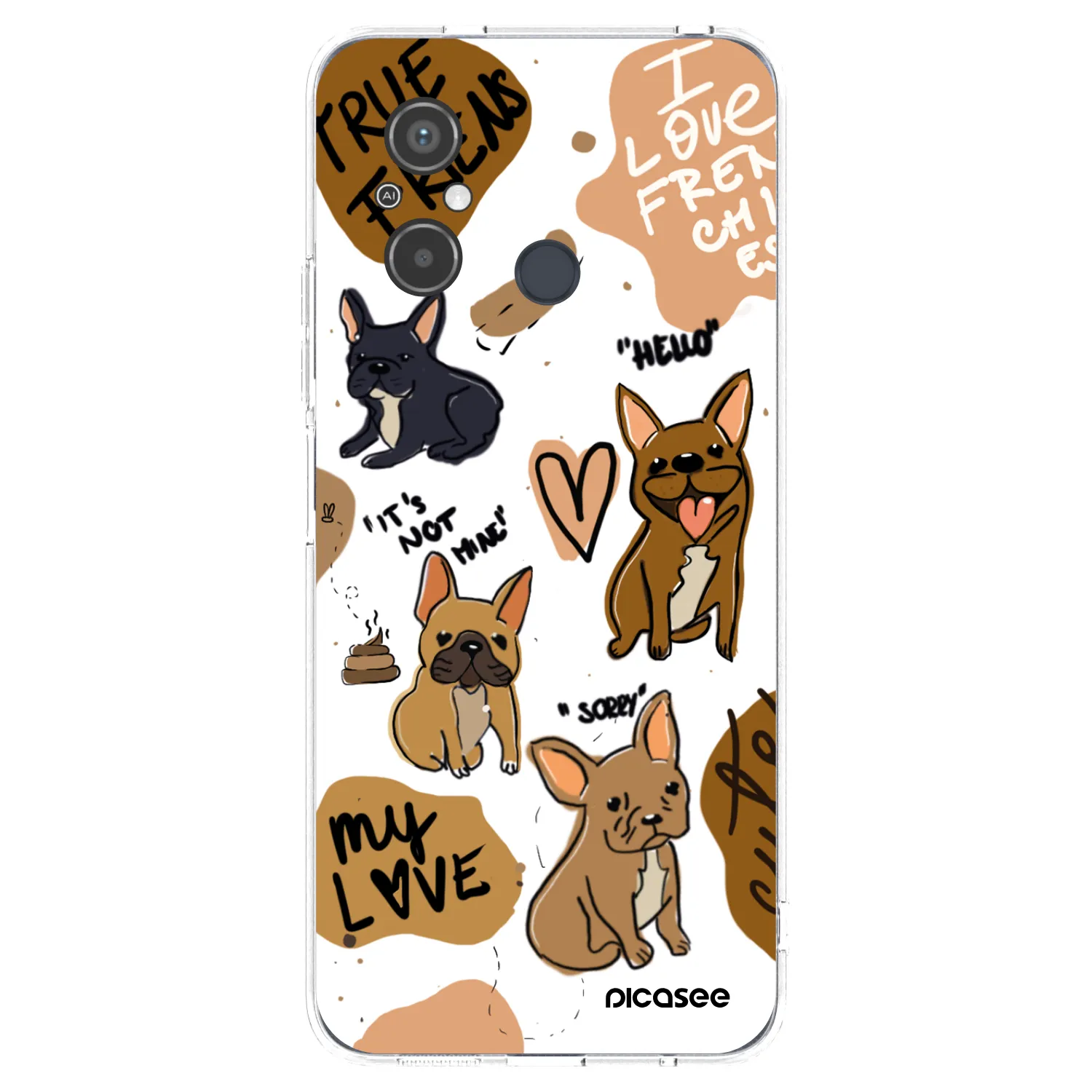 Picasee silikonska prozirna maskica za Xiaomi Redmi 12C - Frenchies