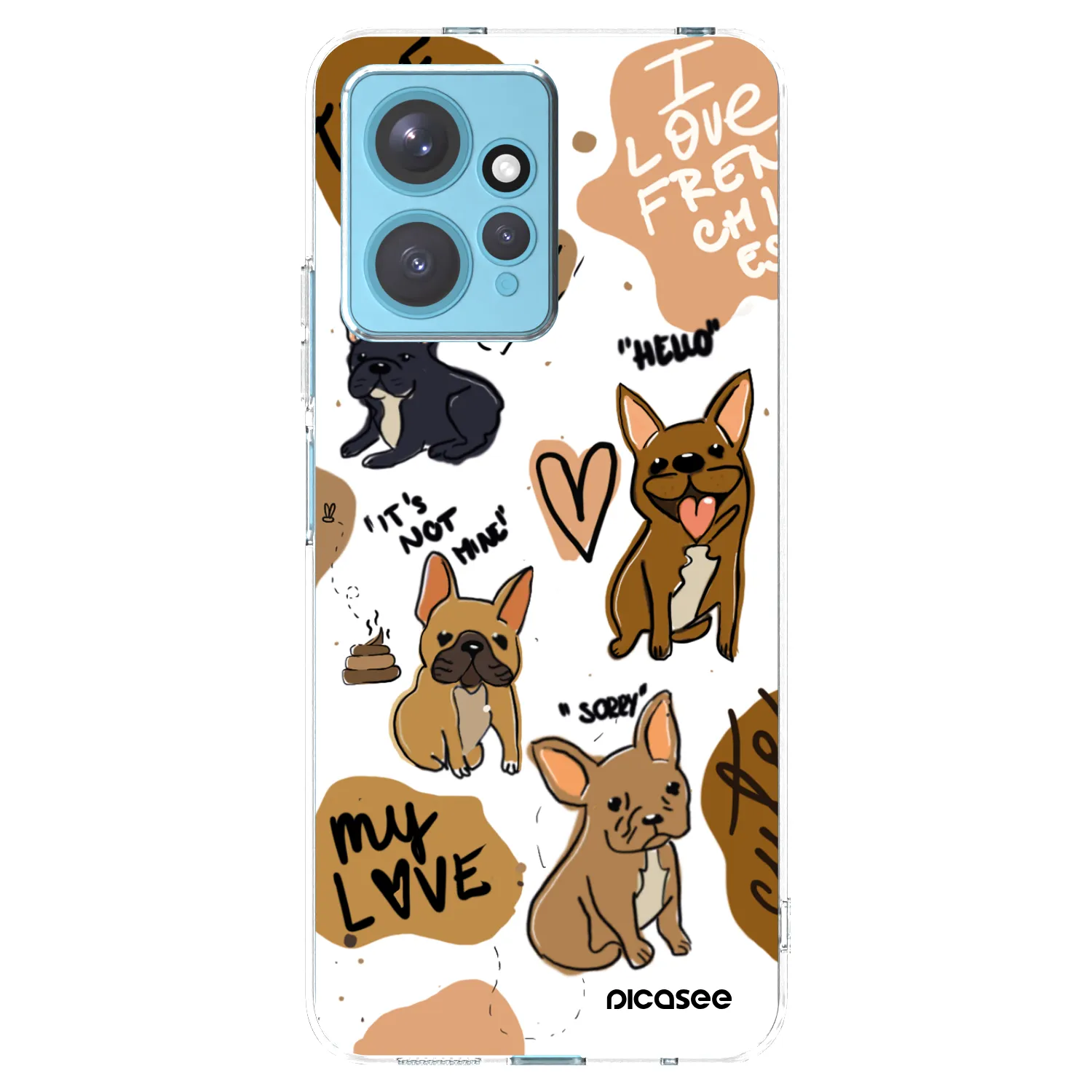 Picasee silikonska prozirna maskica za Xiaomi Redmi Note 12 4G - Frenchies