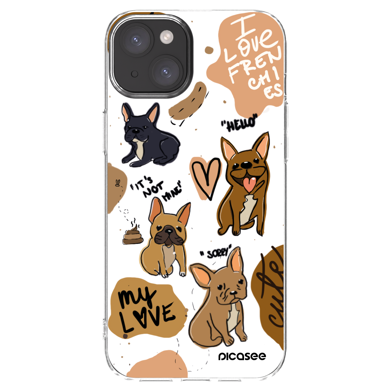 Picasee silikonska prozirna maskica za Apple iPhone 15 Plus - Frenchies