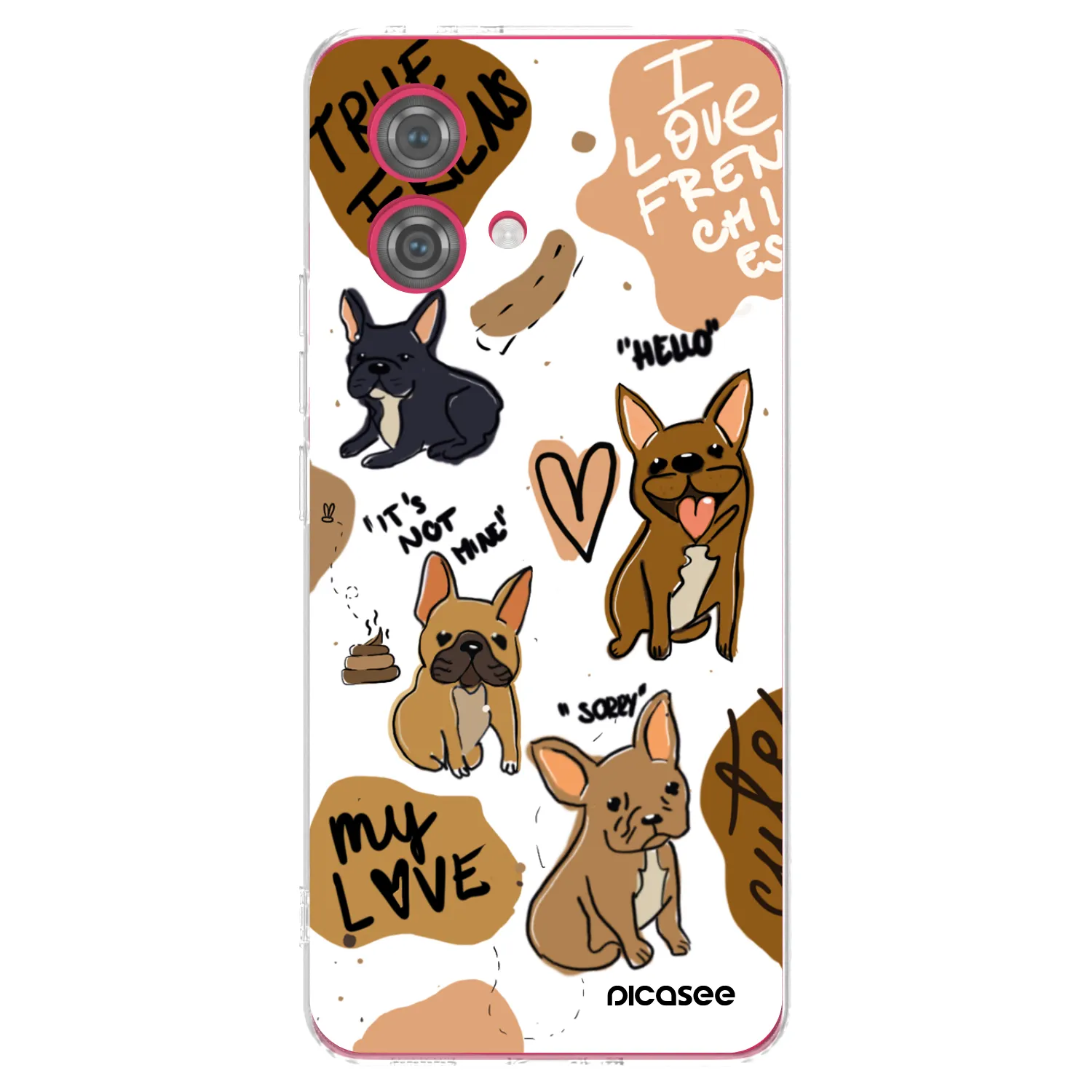 Picasee silikonska prozirna maskica za Motorola Moto G84 5G - Frenchies