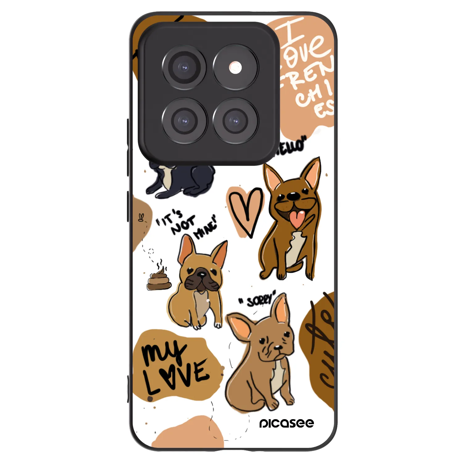 Picasee crna silikonska maskica za Xiaomi 14 Pro - Frenchies