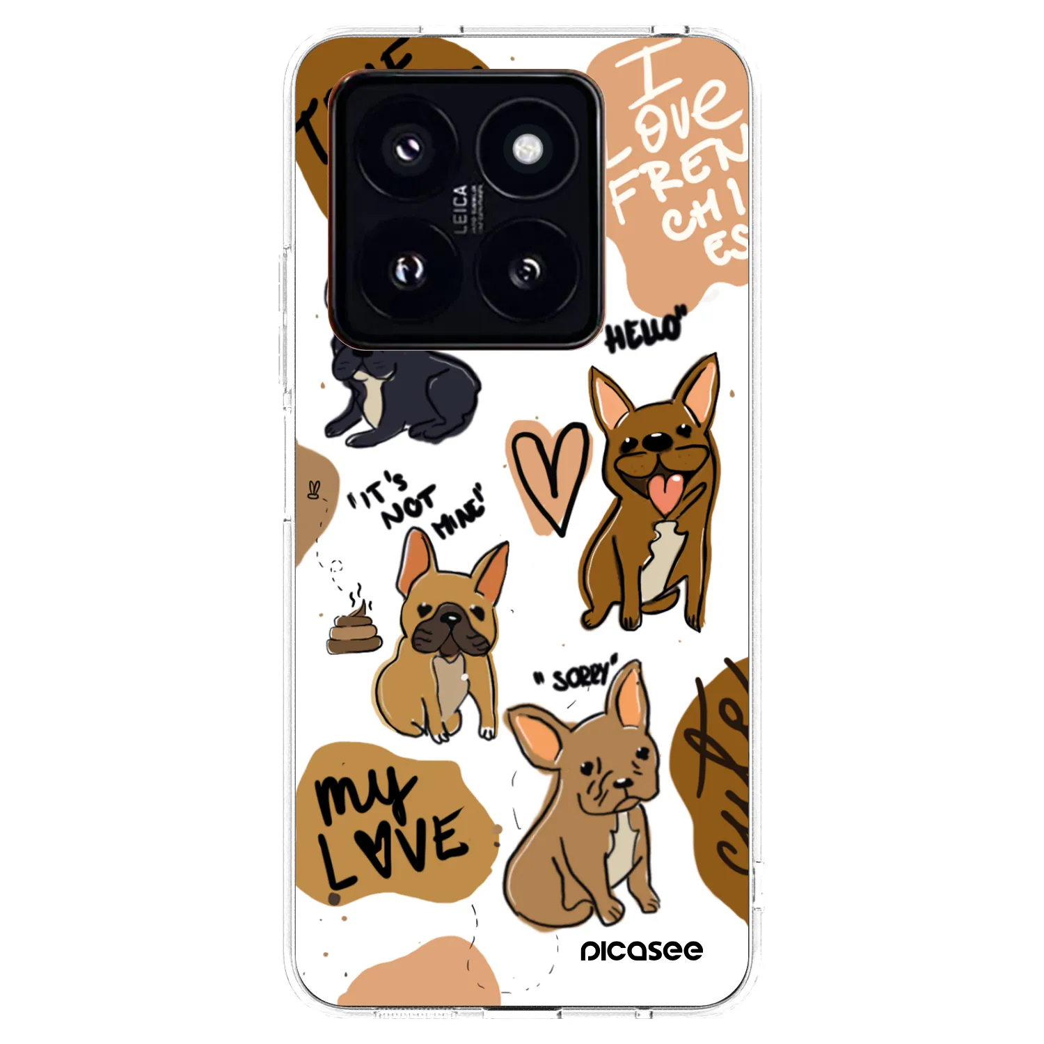 Picasee silikonska prozirna maskica za Xiaomi 14 Pro - Frenchies