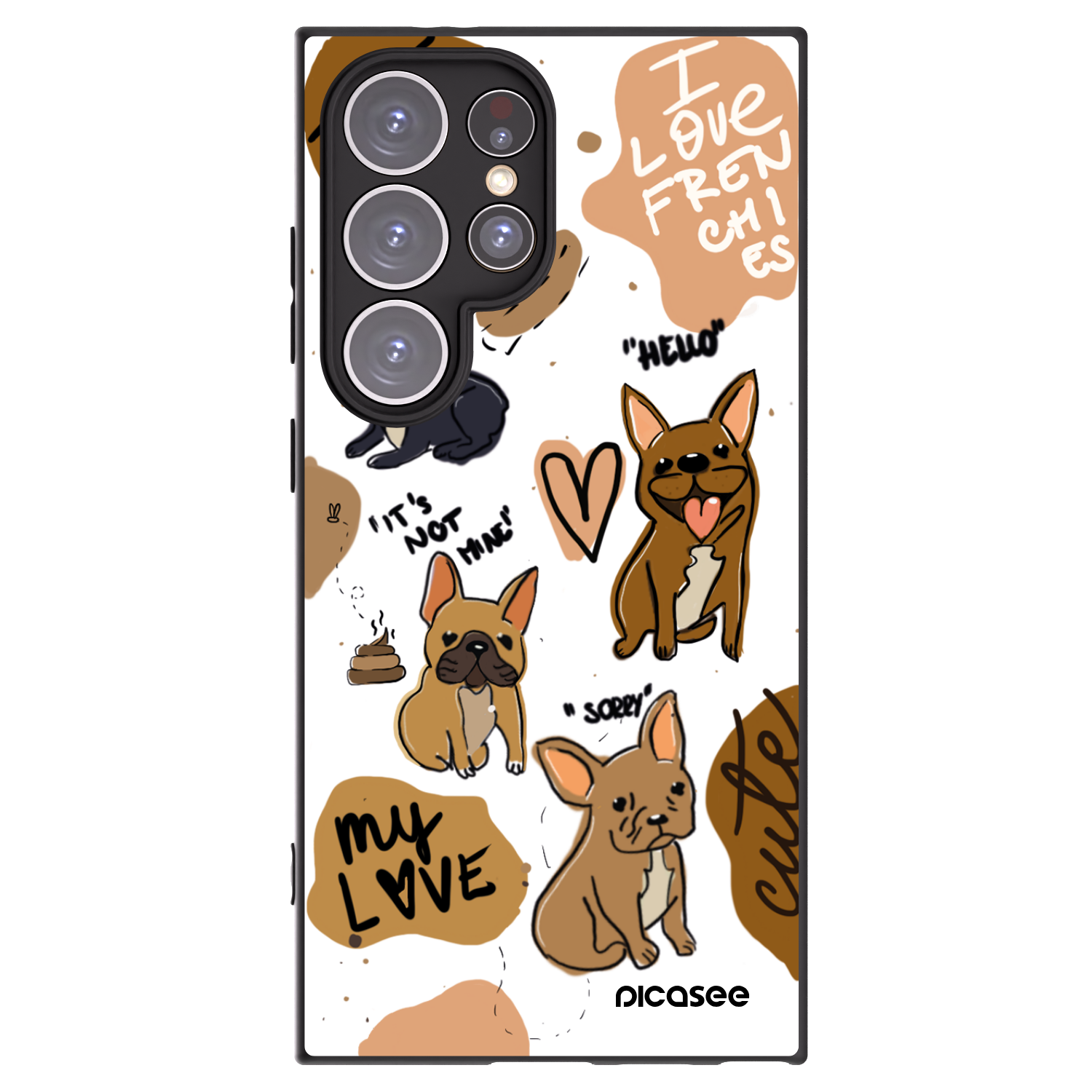 Picasee crna silikonska maskica za Samsung Galaxy S24 Ultra S928B 5G - Frenchies