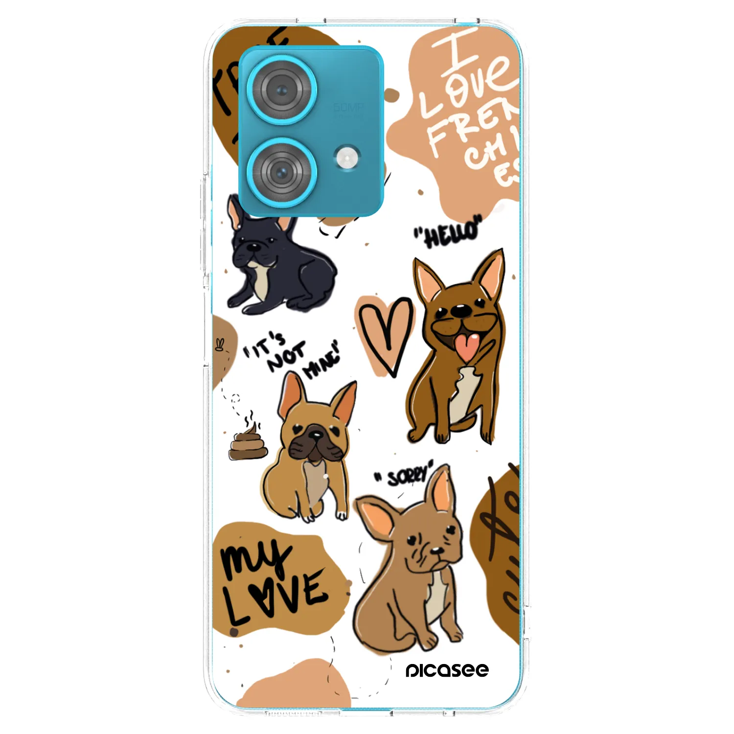 Picasee silikonska prozirna maskica za Motorola Edge 40 Neo - Frenchies
