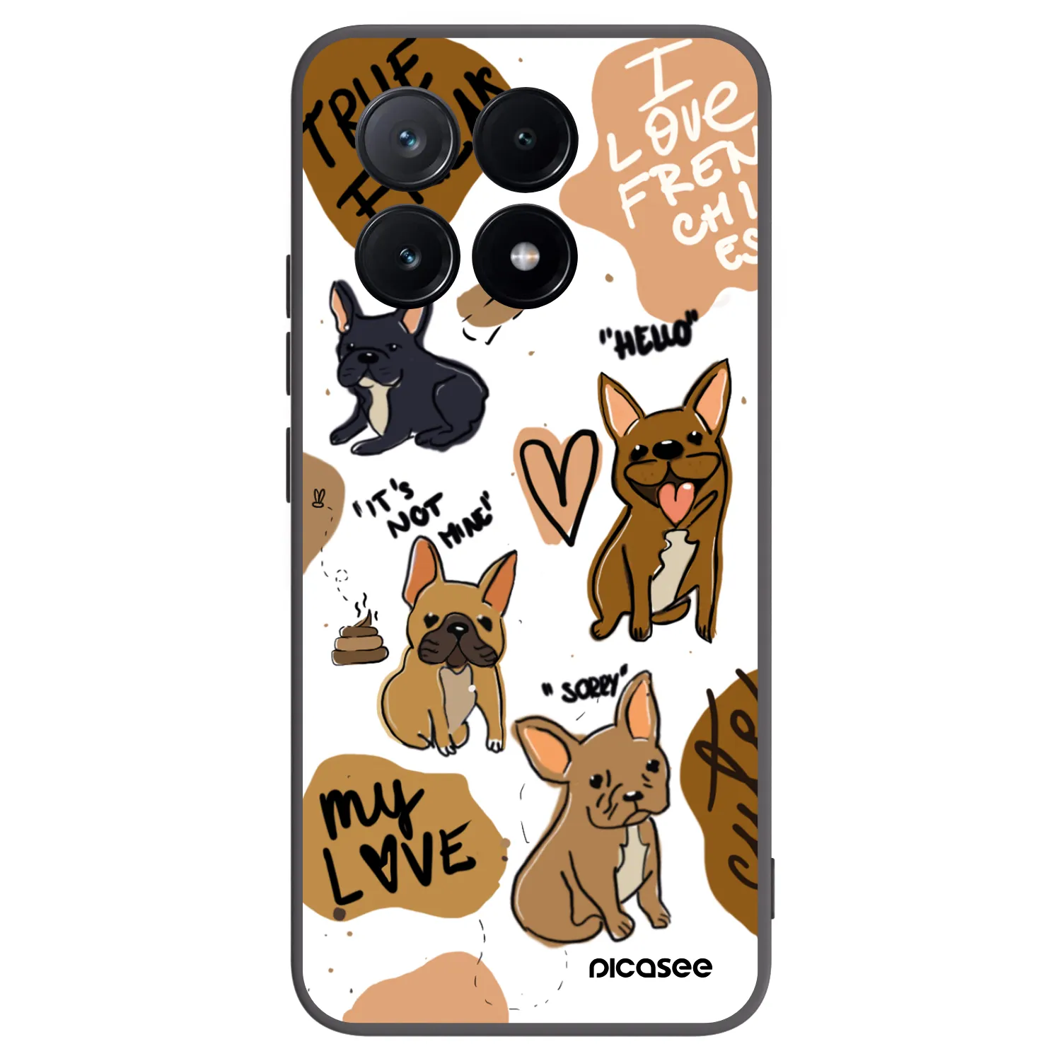 Picasee crna silikonska maskica za Xiaomi Poco X6 Pro - Frenchies