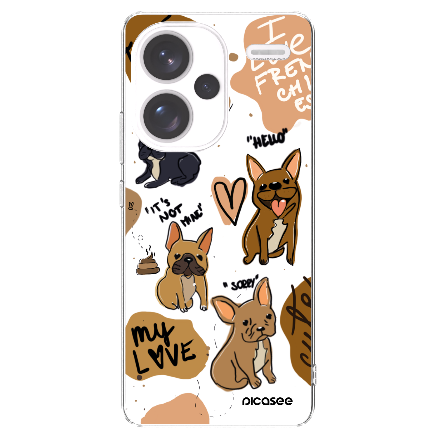 Picasee silikonska prozirna maskica za Xiaomi Redmi Note 13 Pro+ 5G - Frenchies