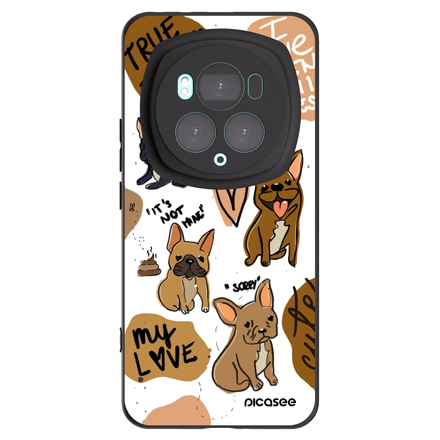 Picasee crna silikonska maskica za Honor Magic6 Pro - Frenchies