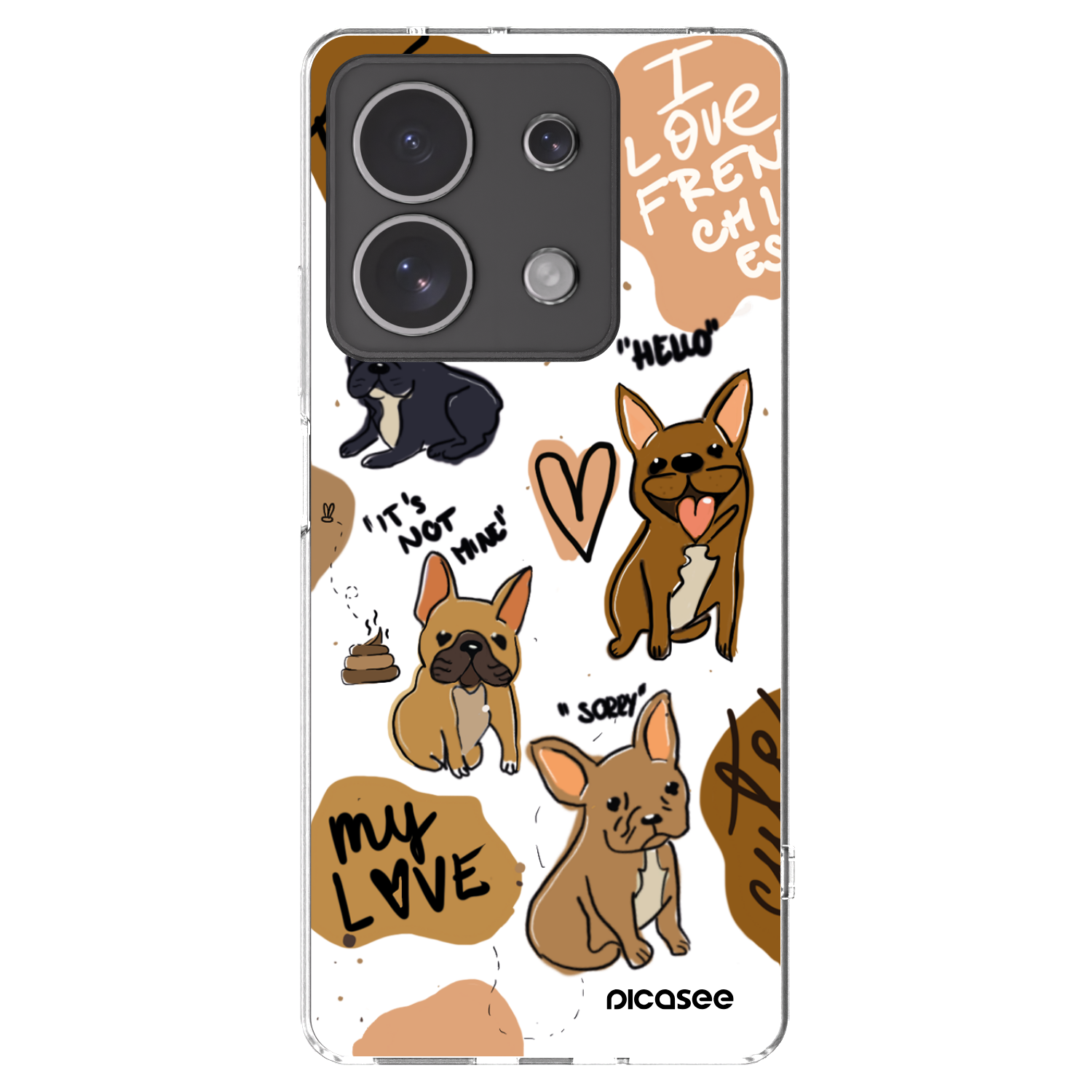 Picasee silikonska prozirna maskica za Xiaomi Redmi Note 13 4G - Frenchies