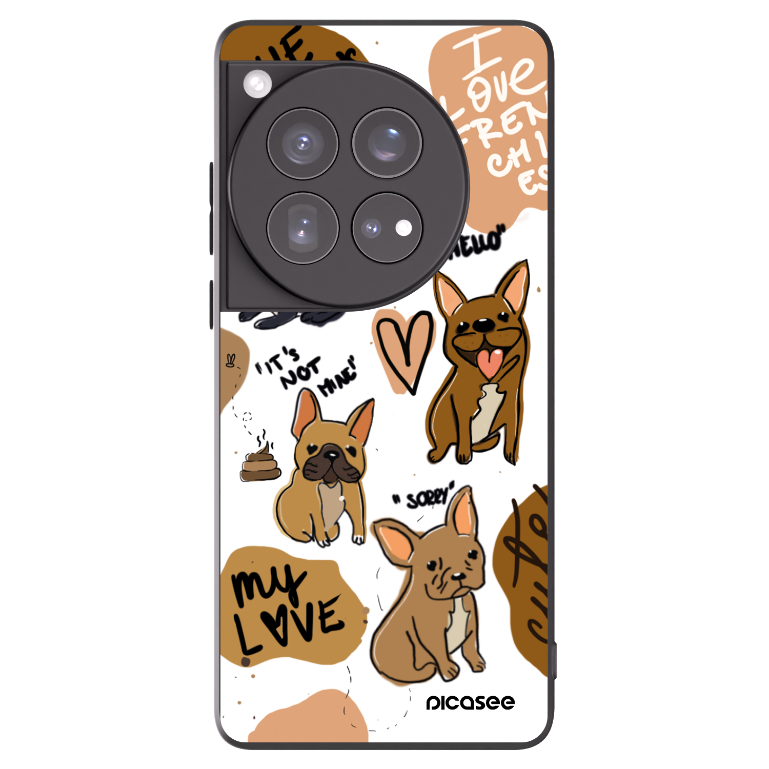 Picasee crna silikonska maskica za OnePlus 12 5G - Frenchies