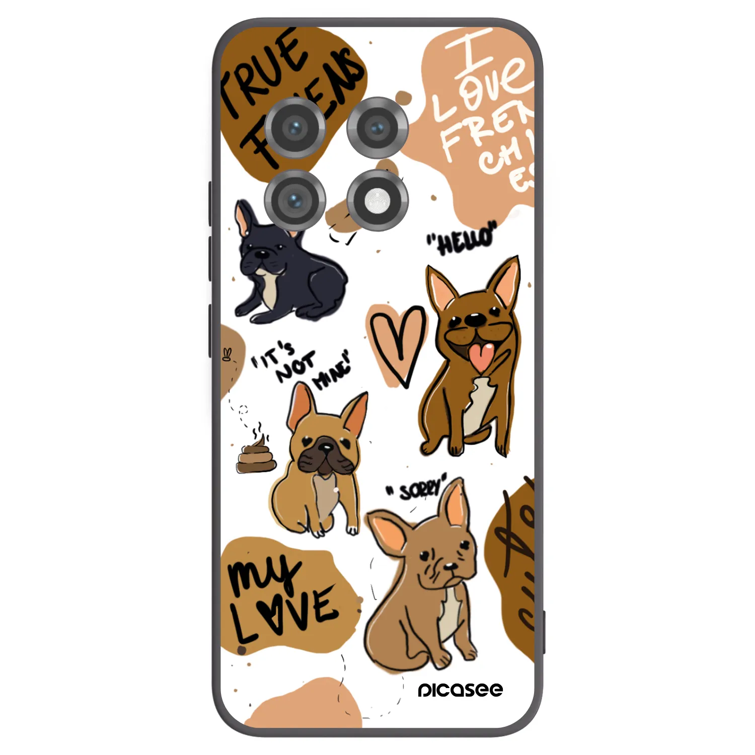 Picasee crna silikonska maskica za OnePlus 11 5G - Frenchies