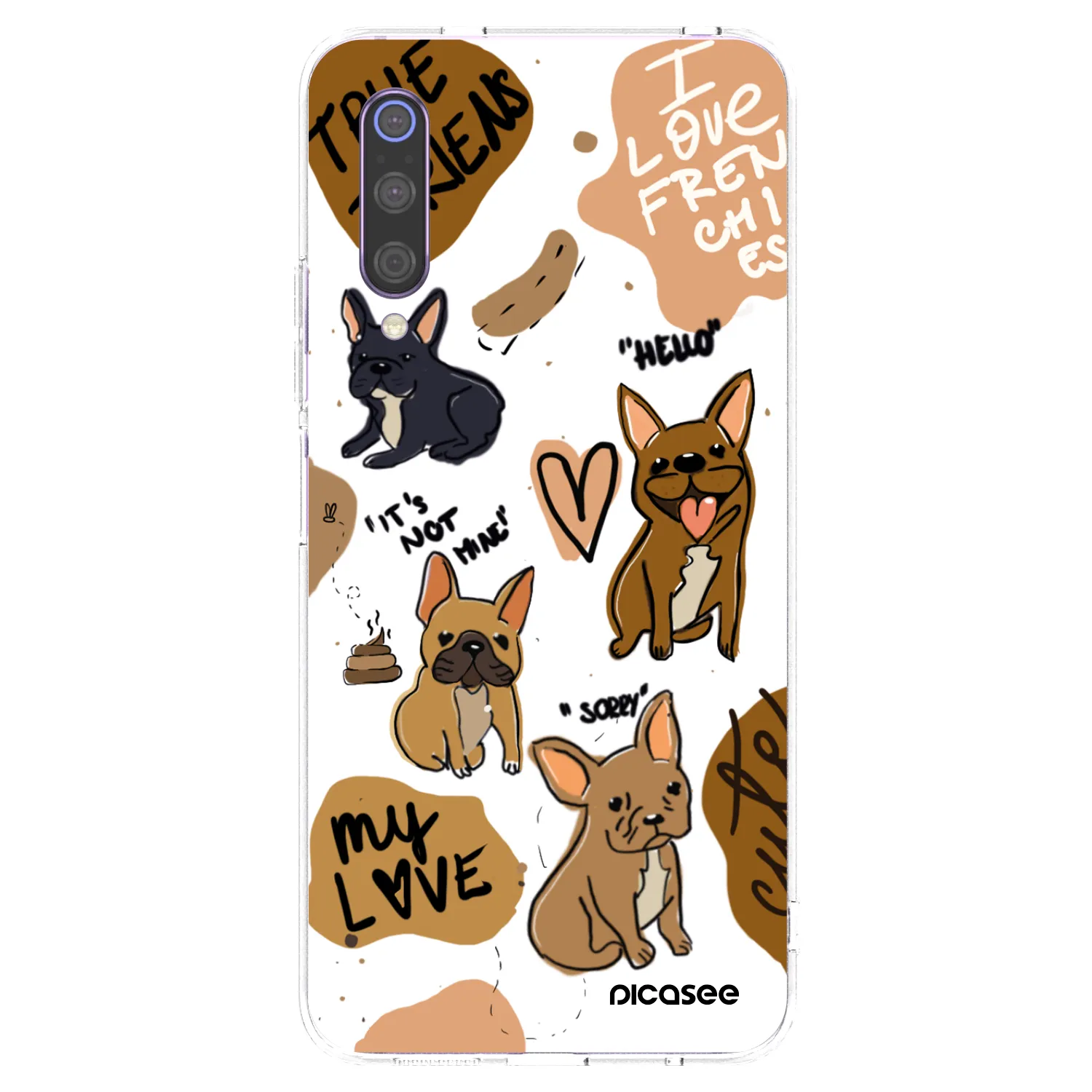 Picasee silikonska prozirna maskica za Xiaomi Mi 9 - Frenchies