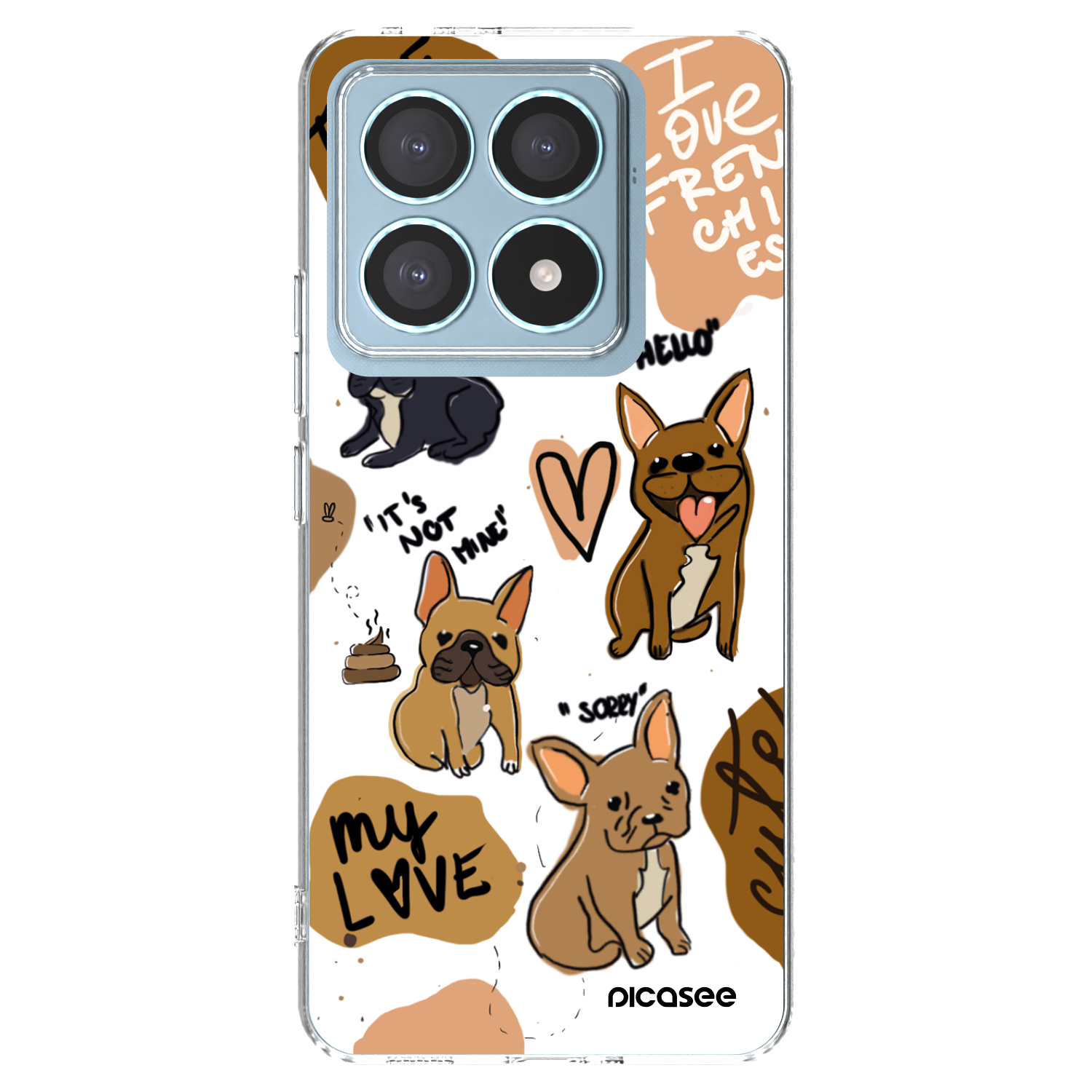 Picasee silikonska prozirna maskica za Xiaomi 14T Pro - Frenchies
