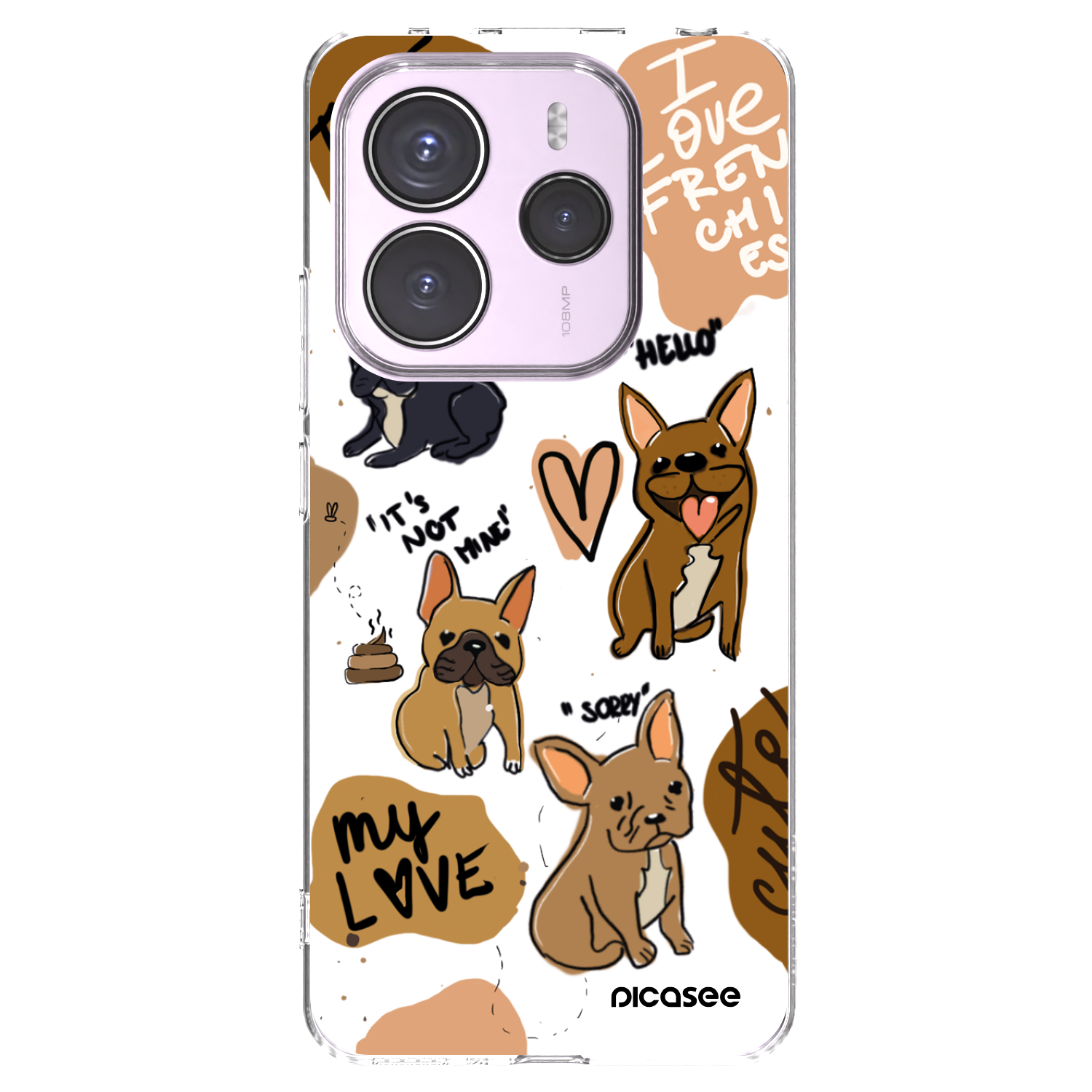 Picasee silikonska prozirna maskica za Xiaomi Redmi Note 14 5G - Frenchies