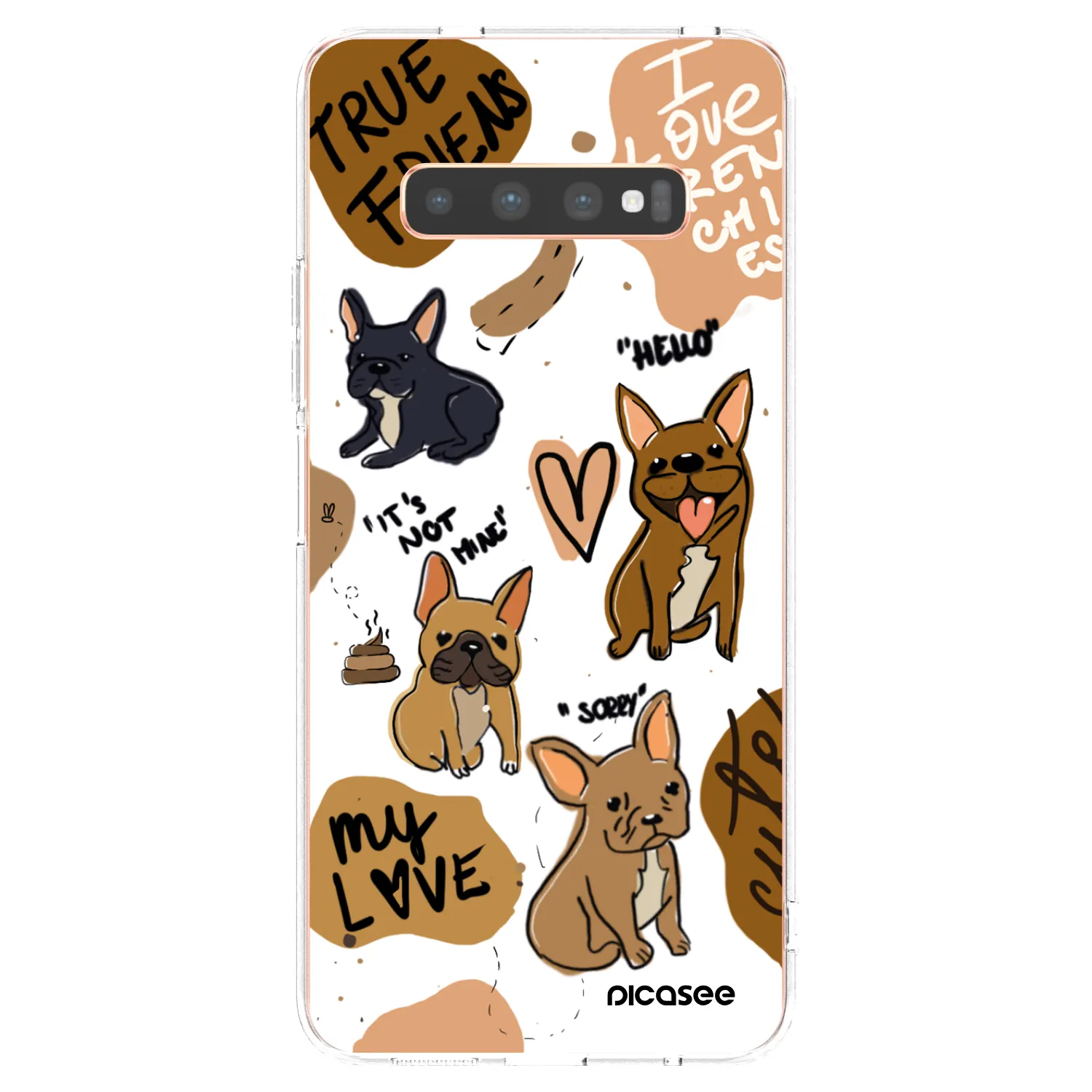 Picasee silikonska prozirna maskica za Samsung Galaxy S10 Plus G975 - Frenchies