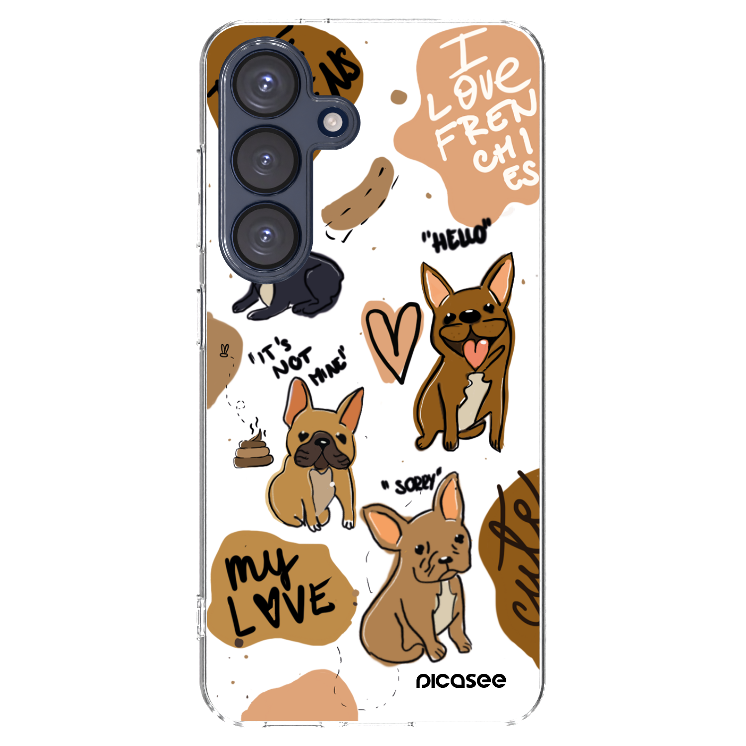 Picasee silikonska prozirna maskica za Samsung Galaxy S25 5G - Frenchies