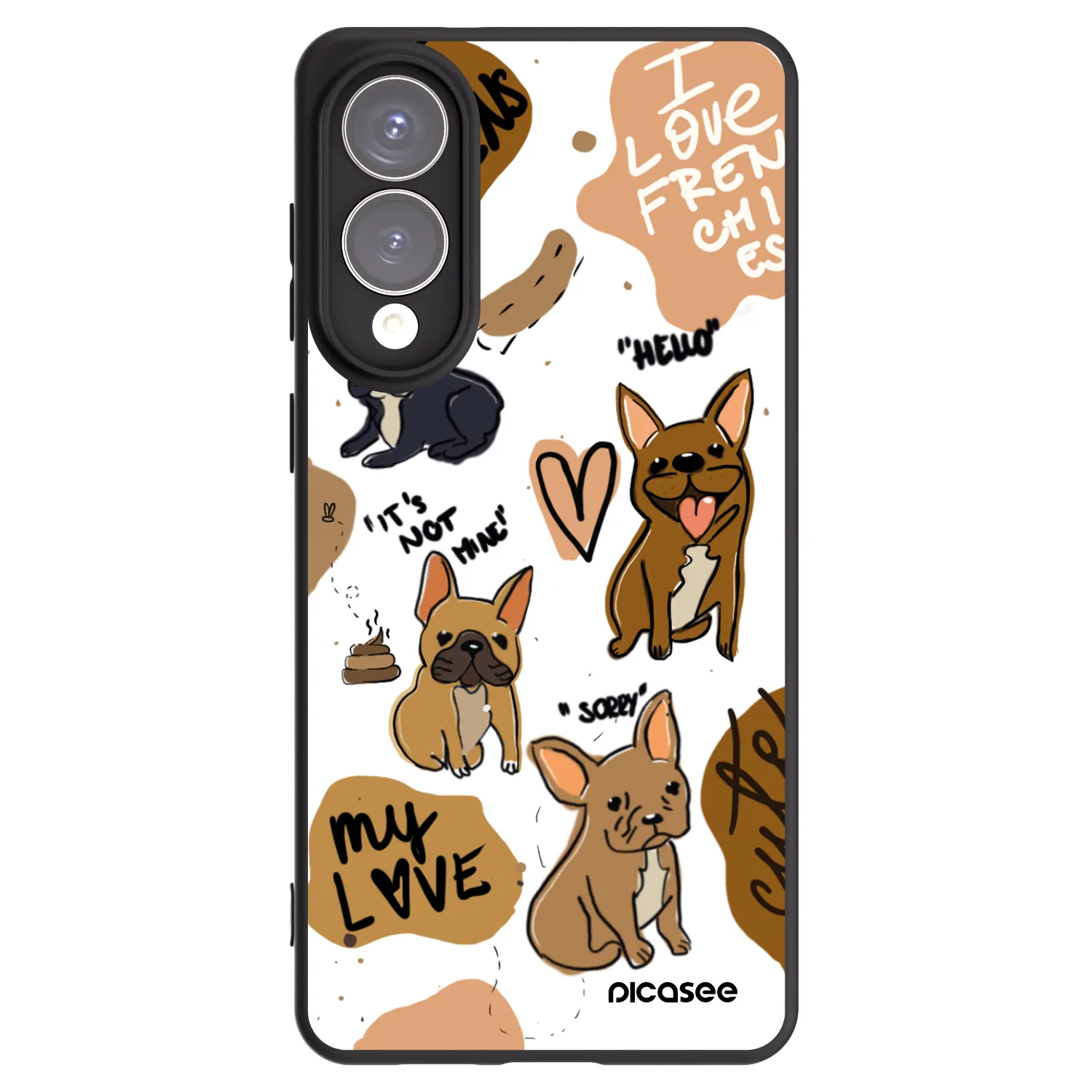 Picasee crna silikonska maskica za Samsung Galaxy S25 Edge 5G - Frenchies