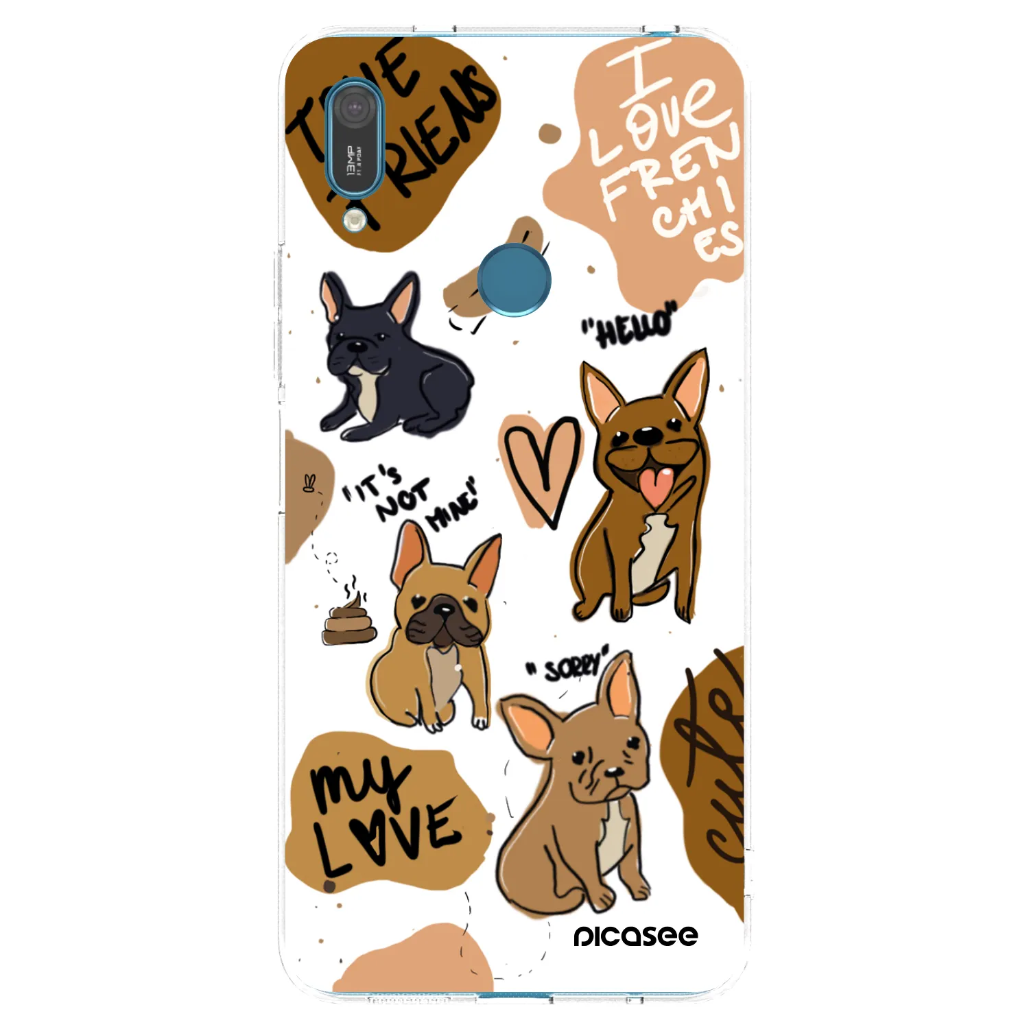 Picasee silikonska prozirna maskica za Huawei Y7 2019 - Frenchies