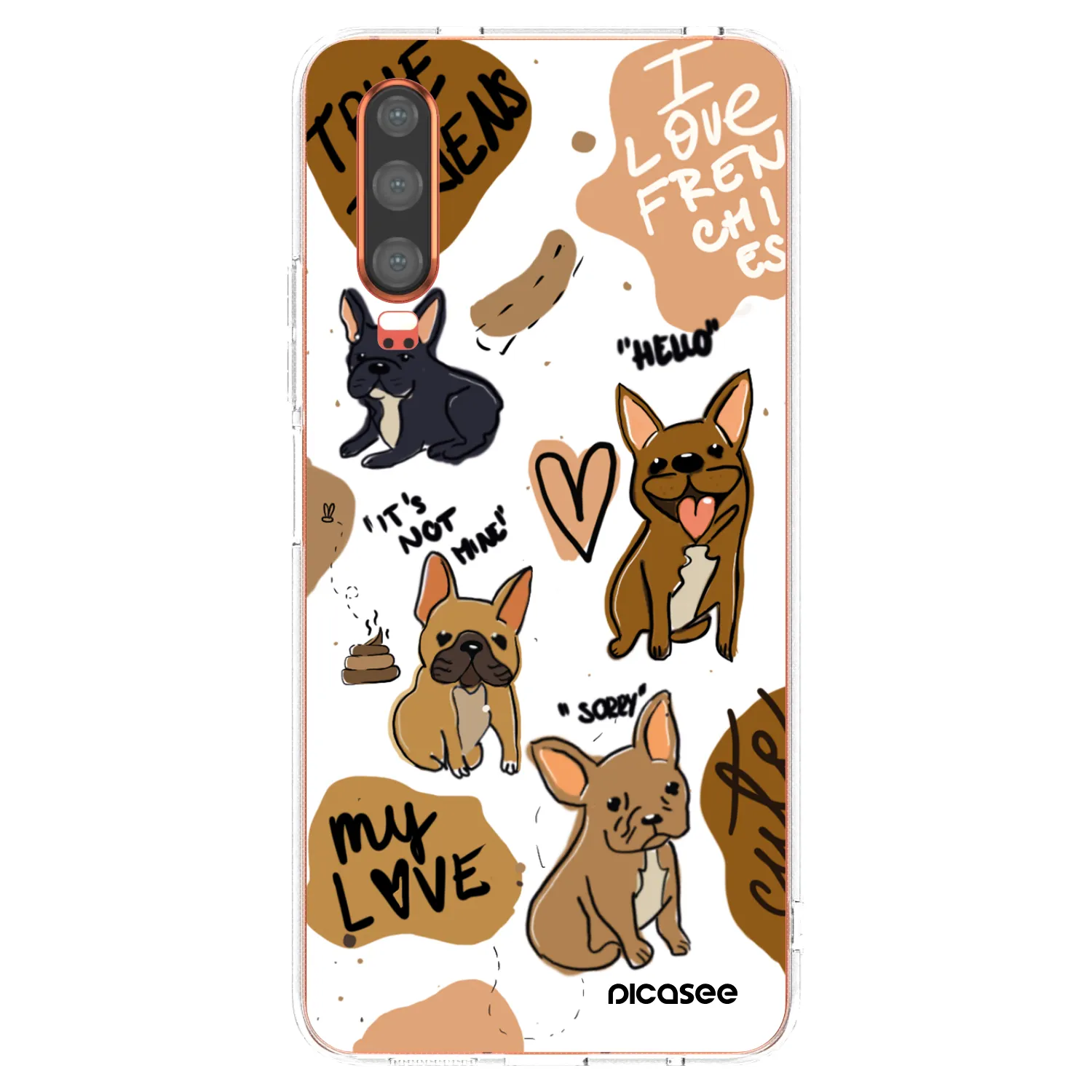 Picasee silikonska prozirna maskica za Huawei P30 - Frenchies