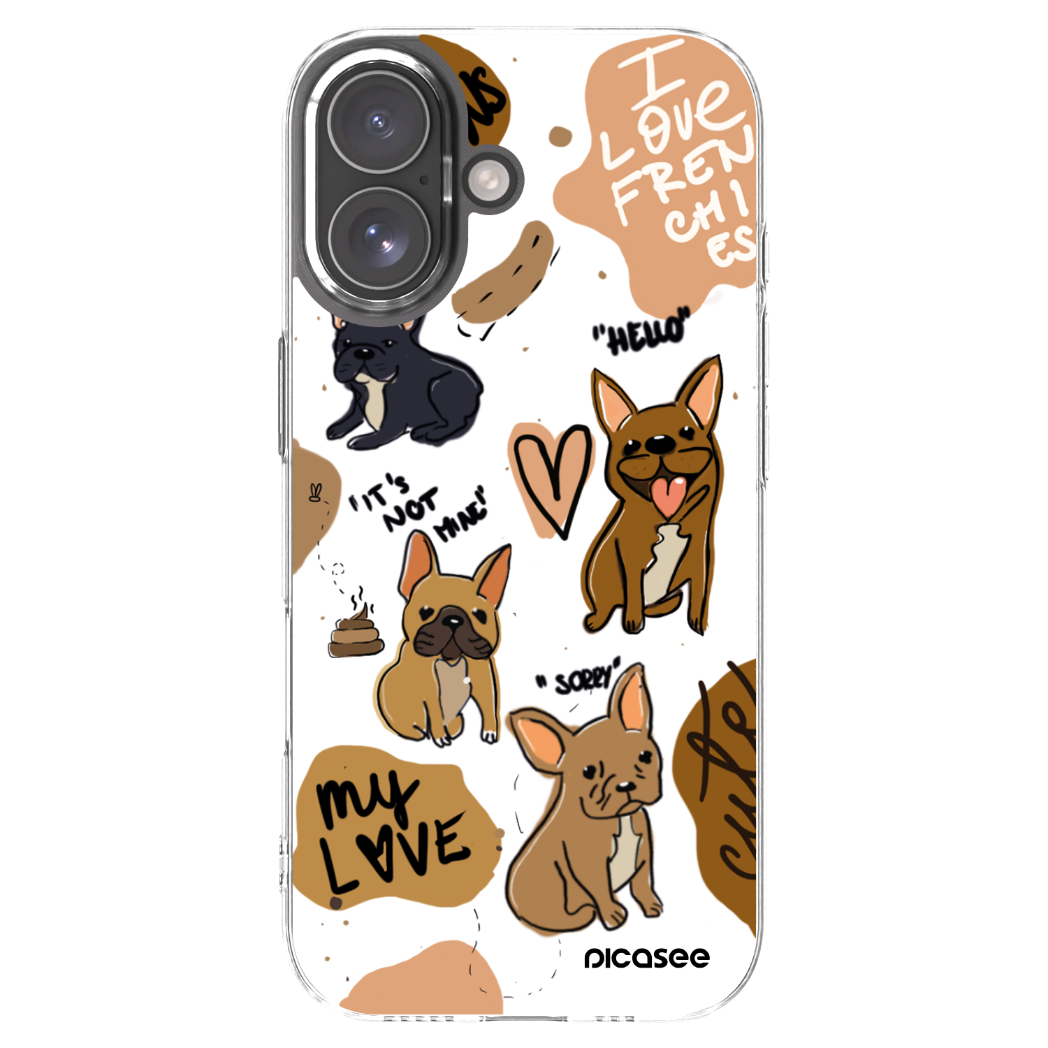 Picasee silikonska prozirna maskica za Apple iPhone 17 - Frenchies