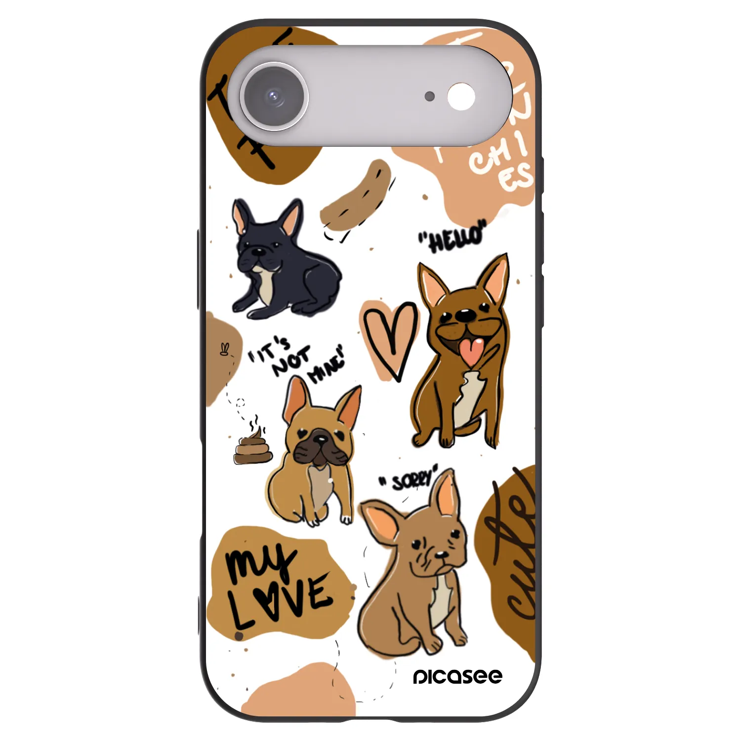 Picasee crna silikonska maskica za Apple iPhone Air - Frenchies