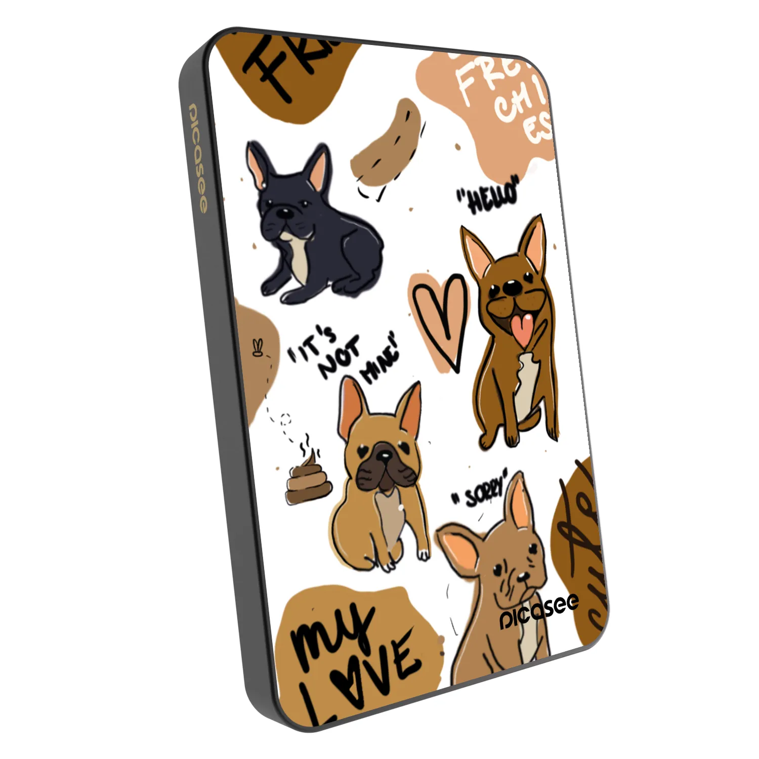 Picasee Prijenosni punjač s MagSafe 5 000 mAh Sivo - Frenchies