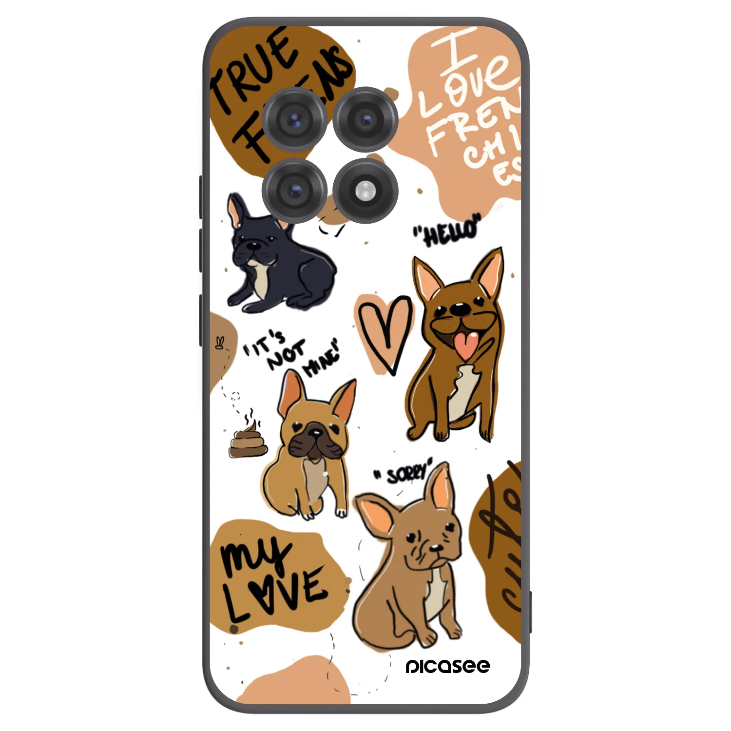Picasee crna silikonska maskica za OnePlus 13R 5G - Frenchies