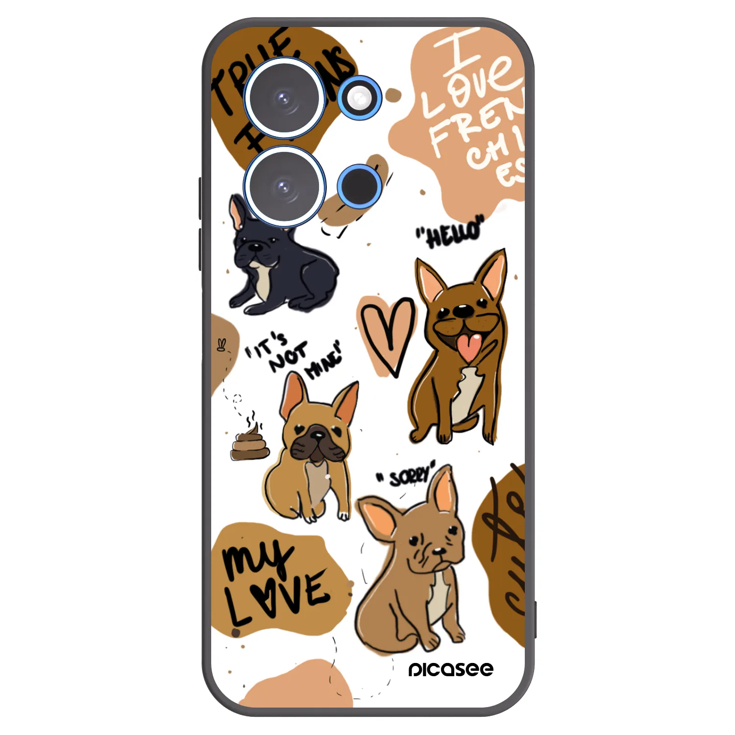 Picasee crna silikonska maskica za Xiaomi Redmi 15C 4G - Frenchies