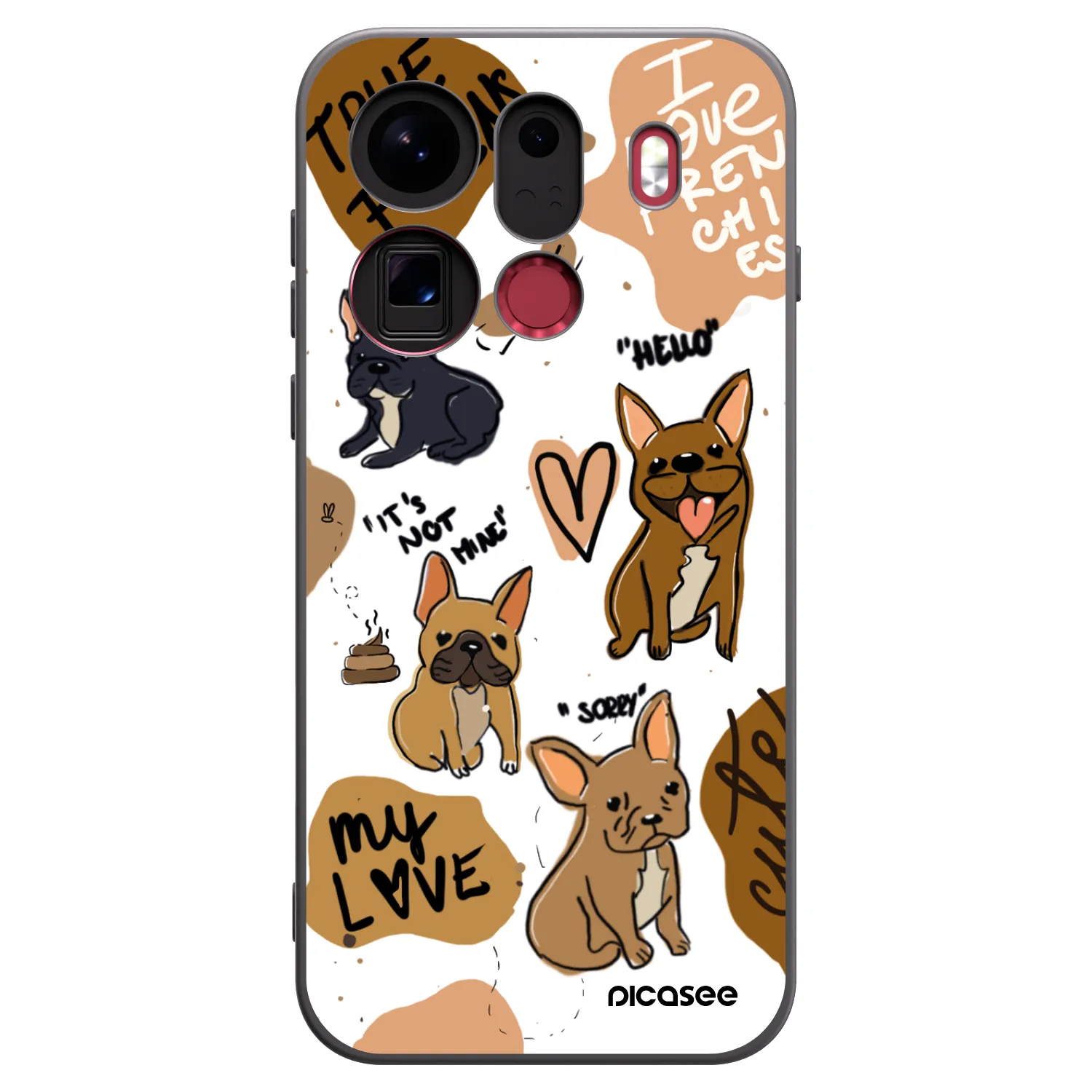 Picasee crna silikonska maskica za OPPO Find X9 Pro - Frenchies