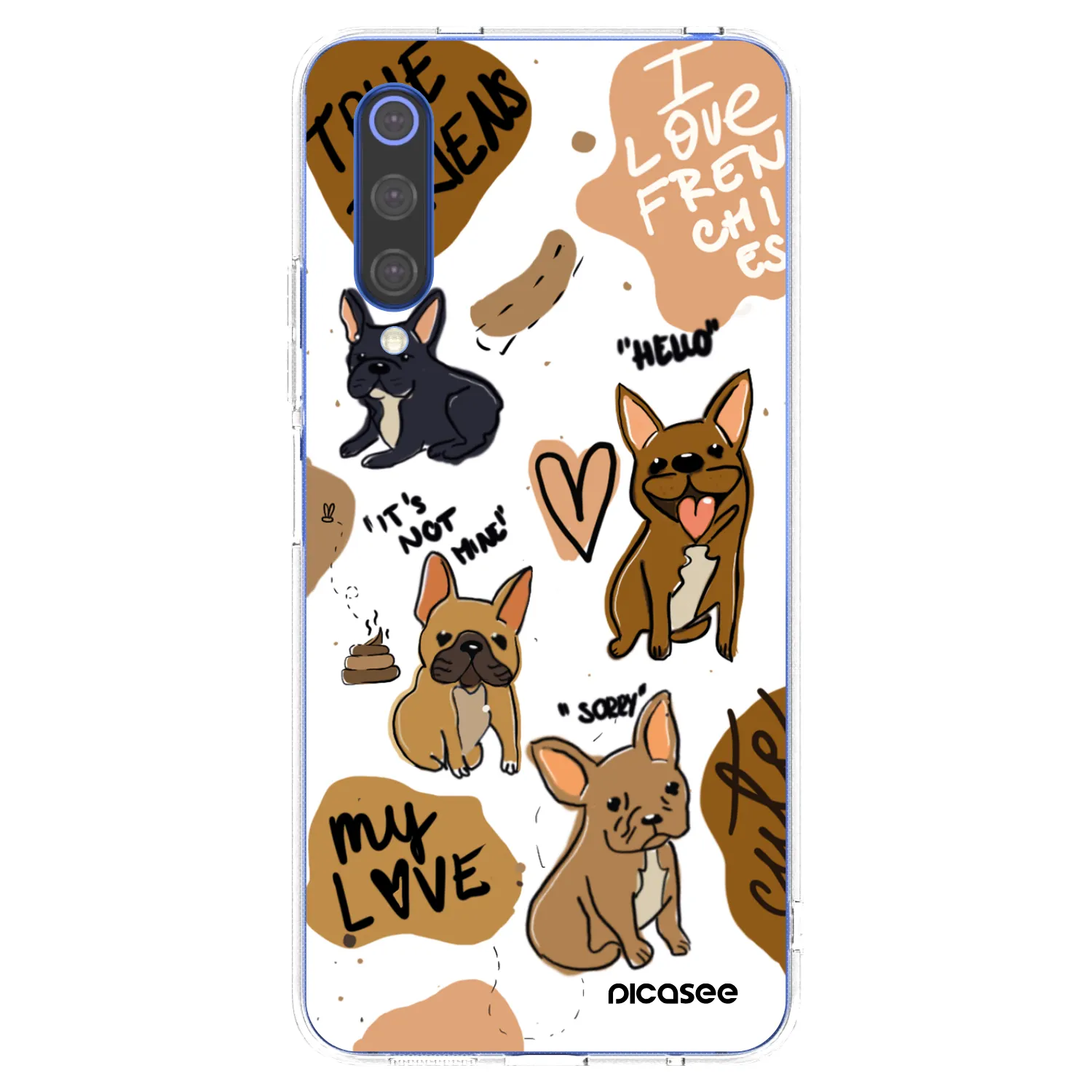 Picasee silikonska prozirna maskica za Xiaomi Mi 9 SE - Frenchies