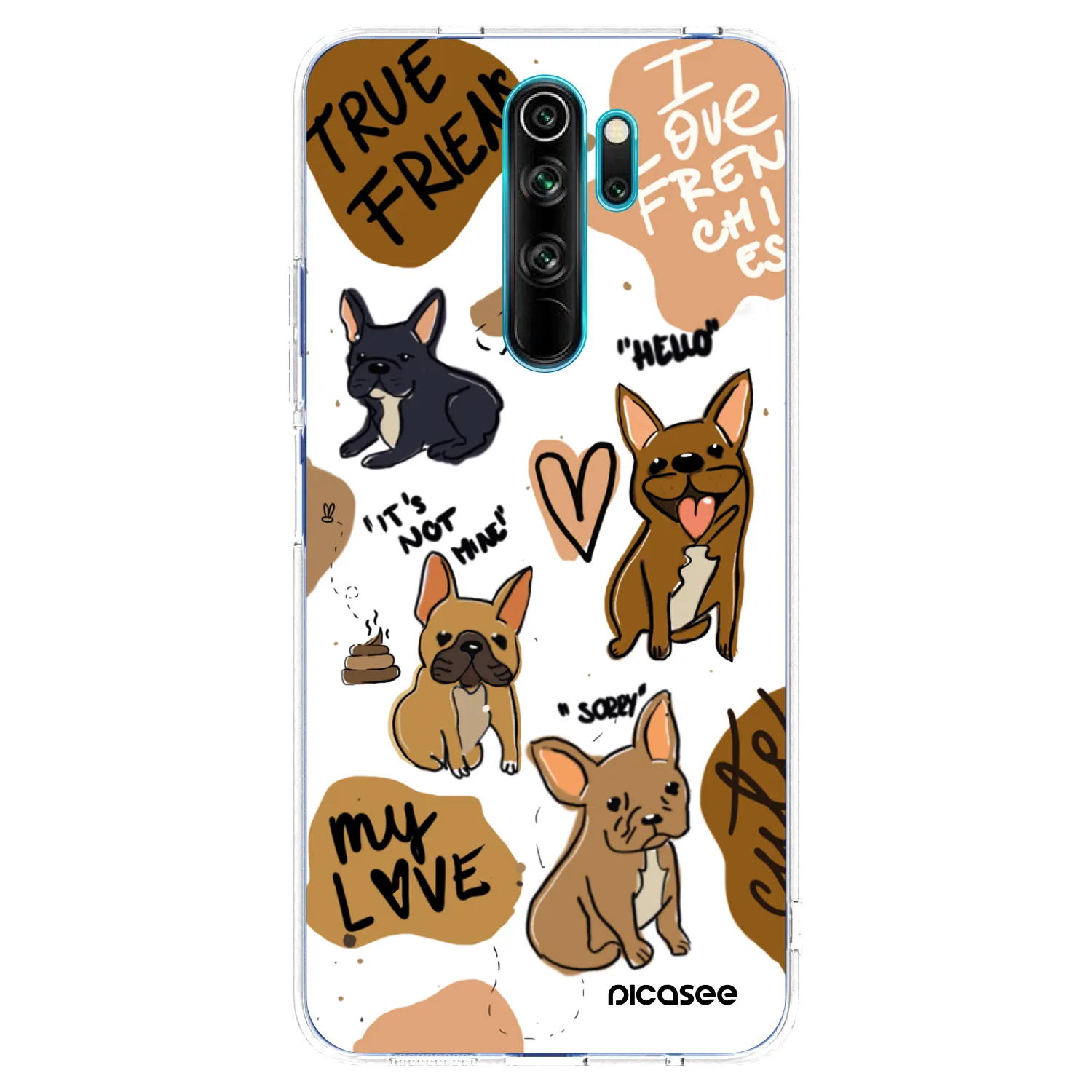 Picasee silikonska prozirna maskica za Xiaomi Redmi Note 8 Pro - Frenchies
