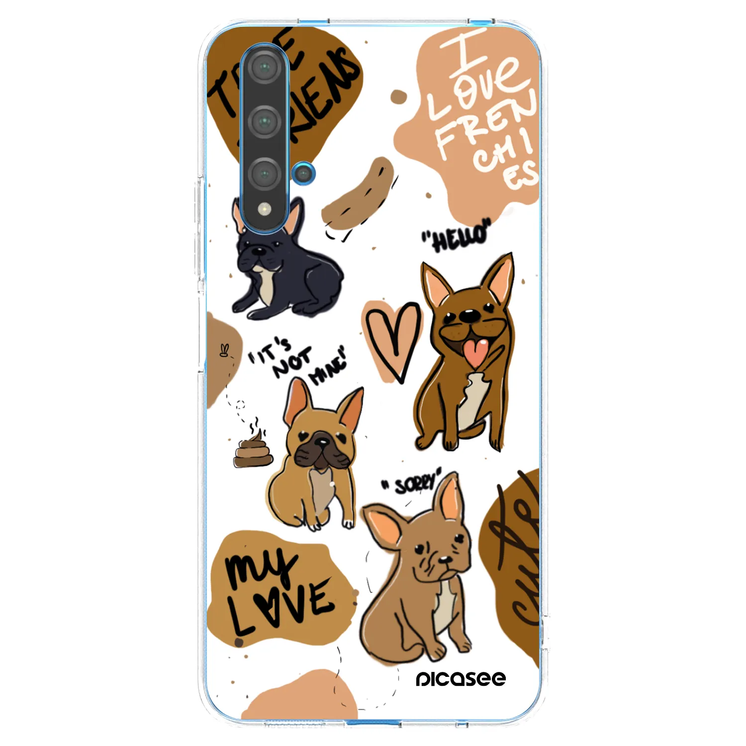 Picasee silikonska prozirna maskica za Huawei Nova 5T - Frenchies