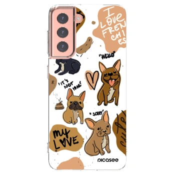 Picasee silikonska prozirna maskica za Samsung Galaxy S21 5G G991B - Frenchies